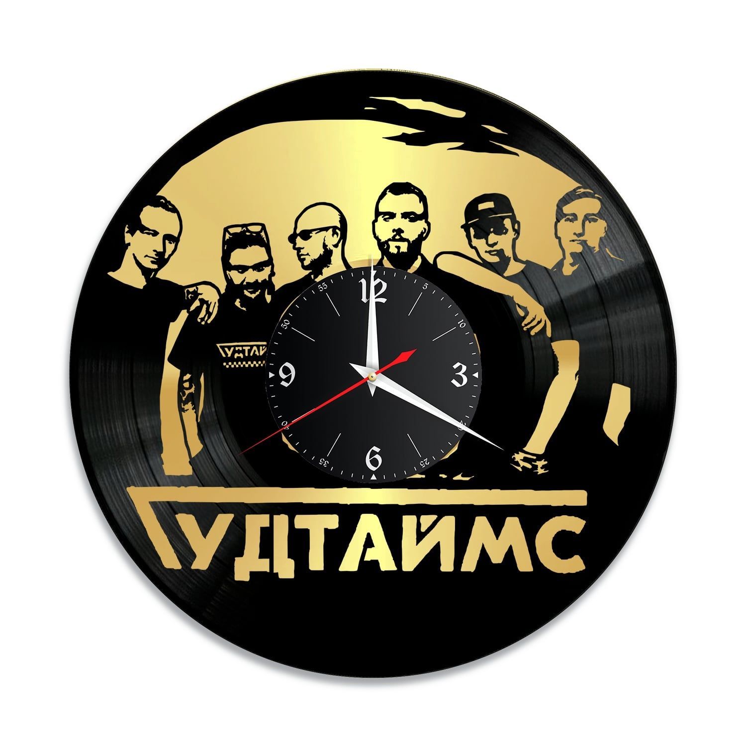 Часы настенные "Группа Гудтаймс, золото" из винила, №1 VC-14005-1