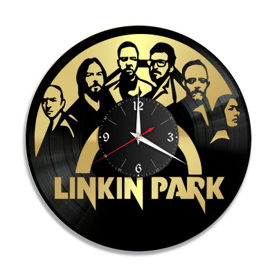 Часы настенные "группа Linkin Park, золото" из винила, №4