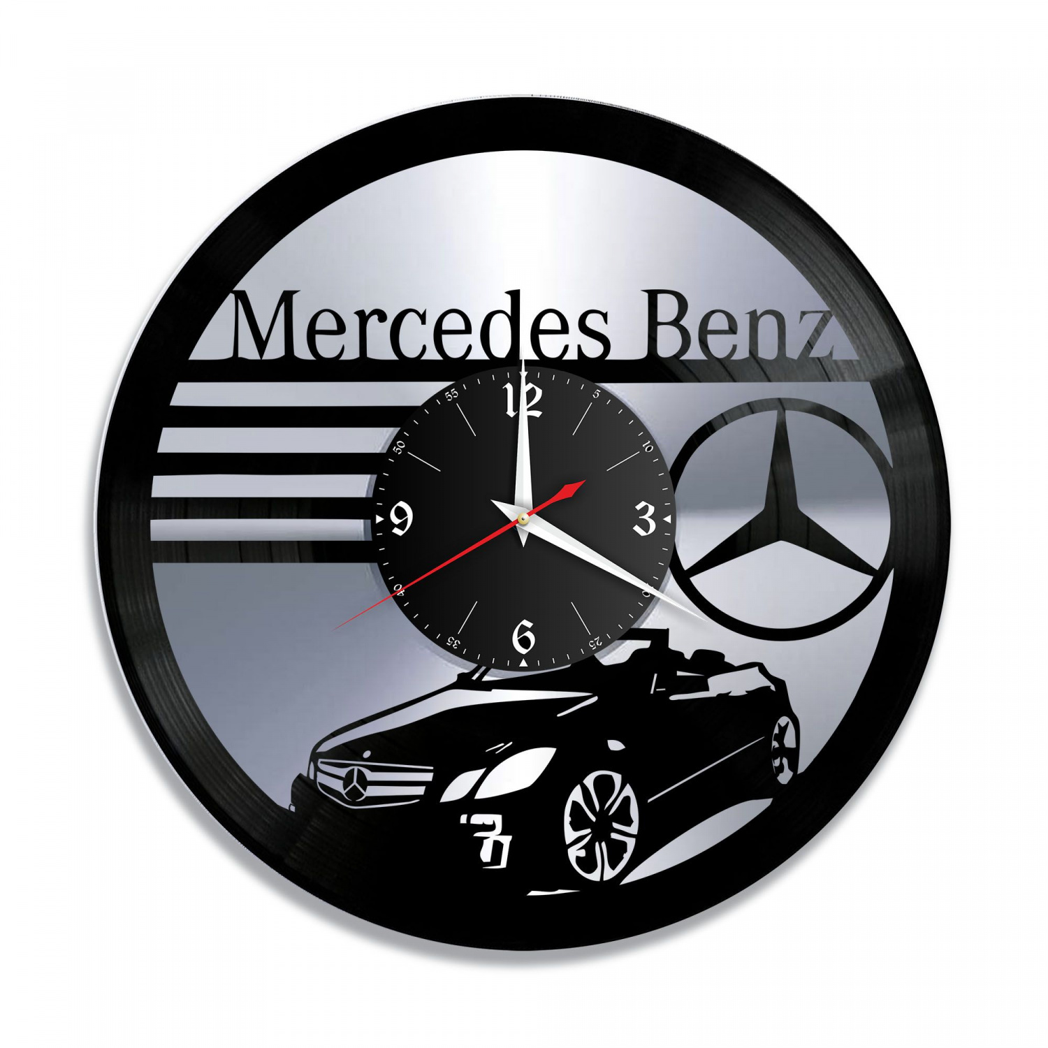 Часы настенные "Mercedes, серебро" из винила, №1 VC-10421-2