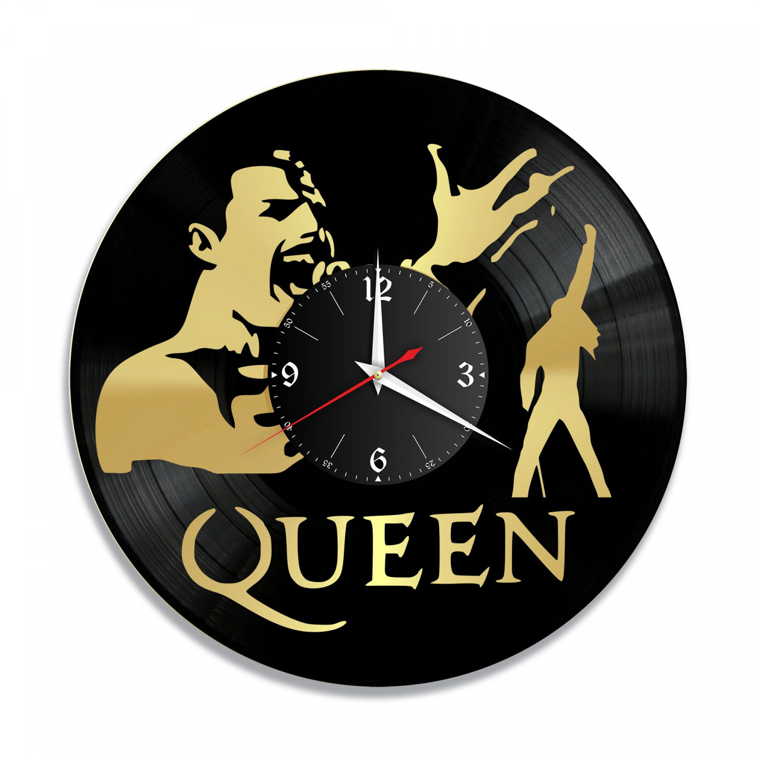 Часы настенные "группа Queen, золото" из винила, №6 VC-10140-1