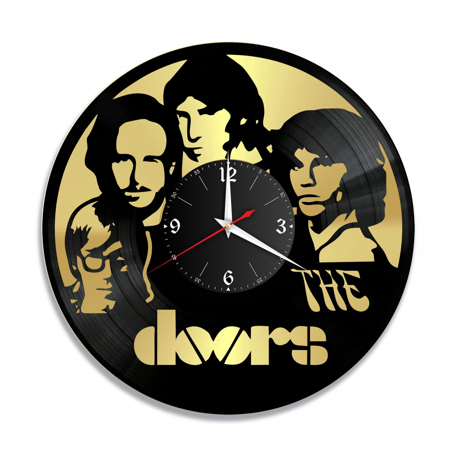 Часы настенные "группа The Doors, золото" из винила, №1 VC-10170-1