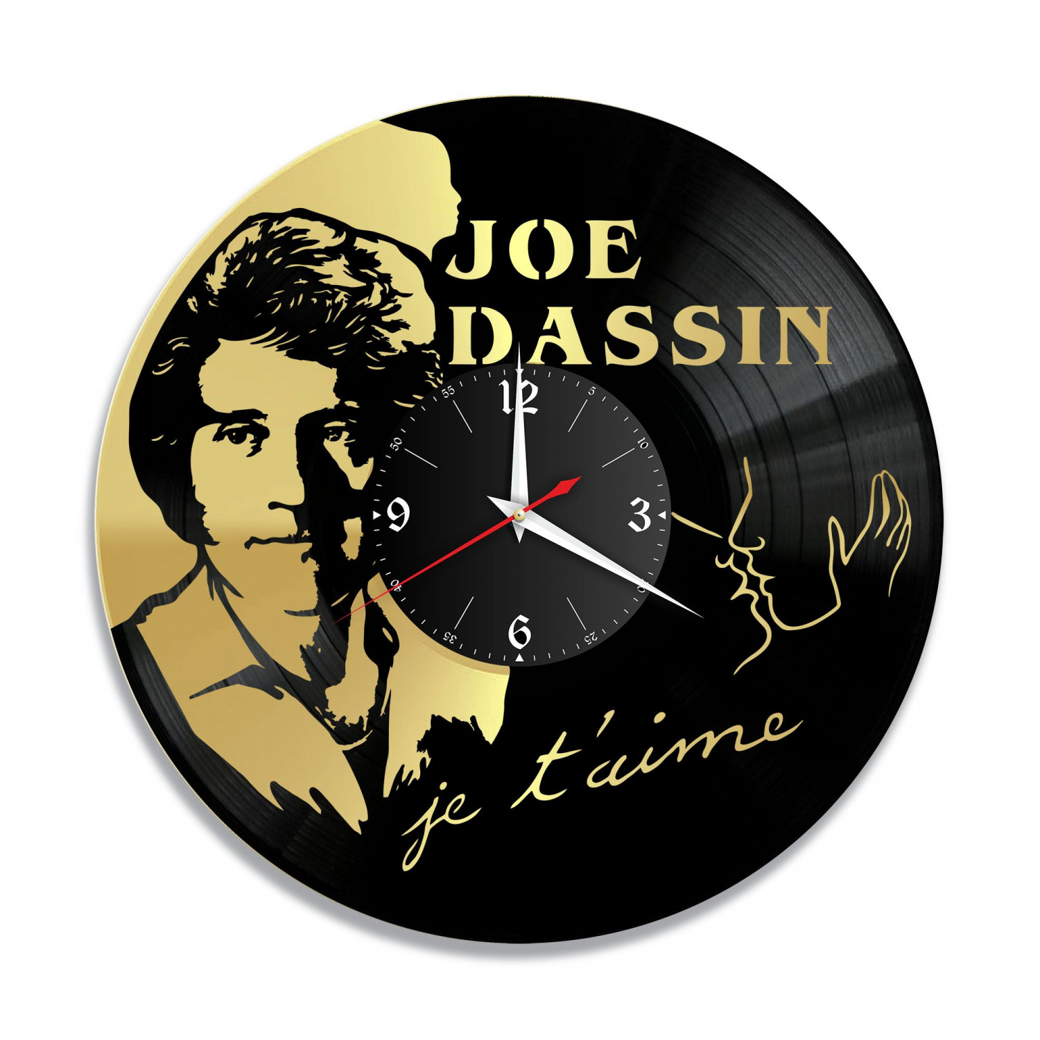Часы настенные "Джо Дассен, золото" из винила, №1 VC-12025-1