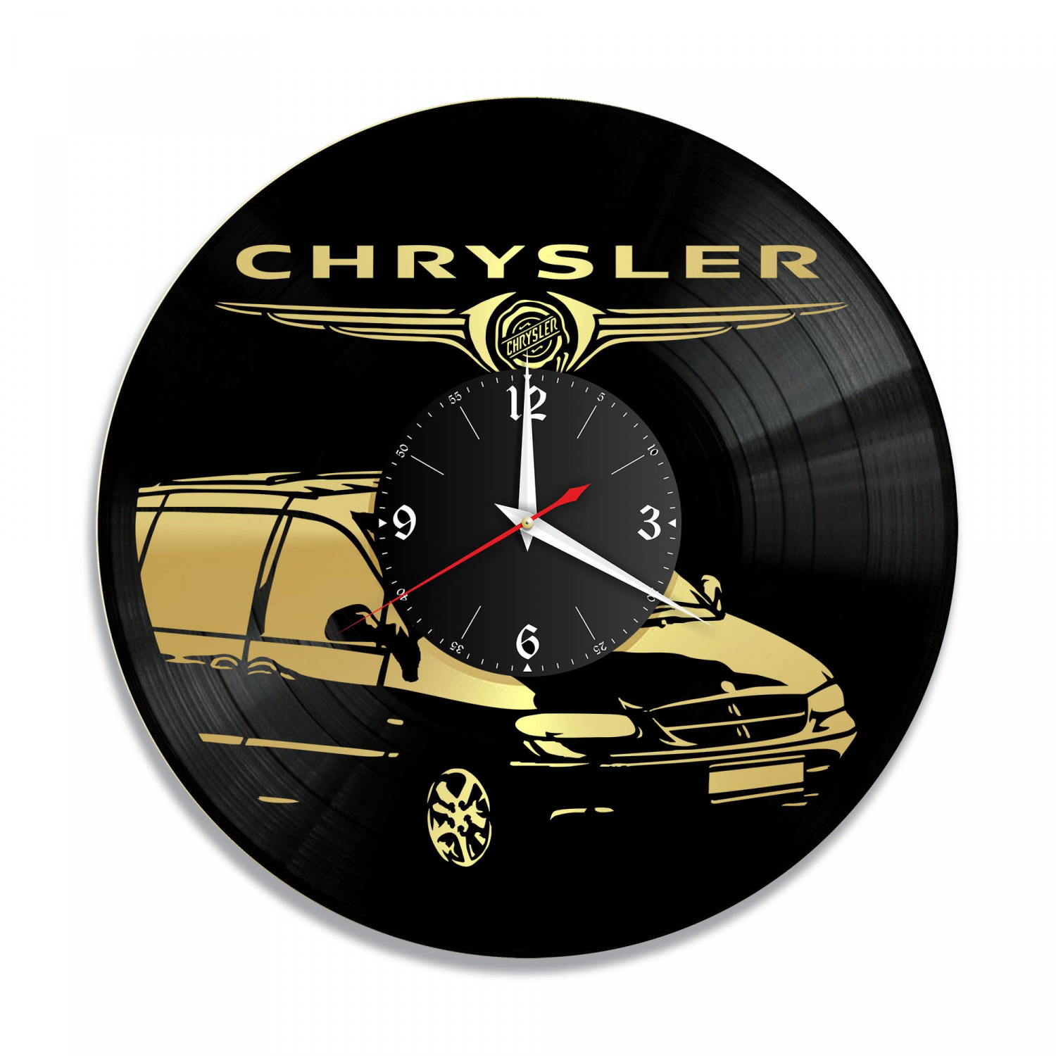 Часы настенные "Chrysler, золото" из винила, №1 VC-10409-1