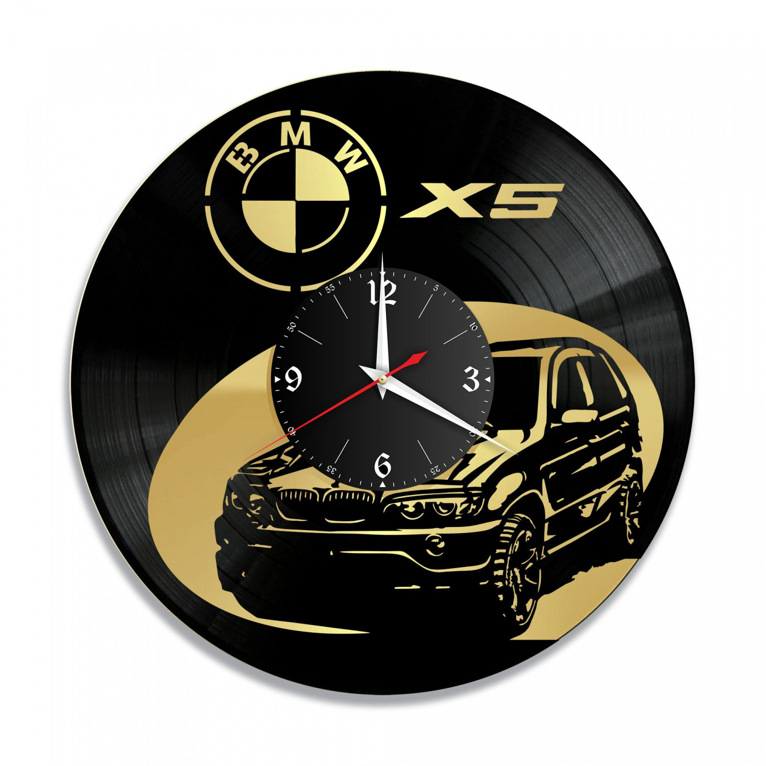 Часы настенные "BMW X5, золото" из винила, №2 VC-10404-1