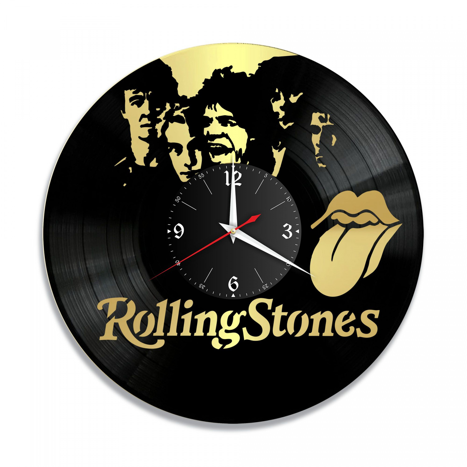 Часы настенные "группа Rolling Stones, золото" из винила, №3 VC-10156-1