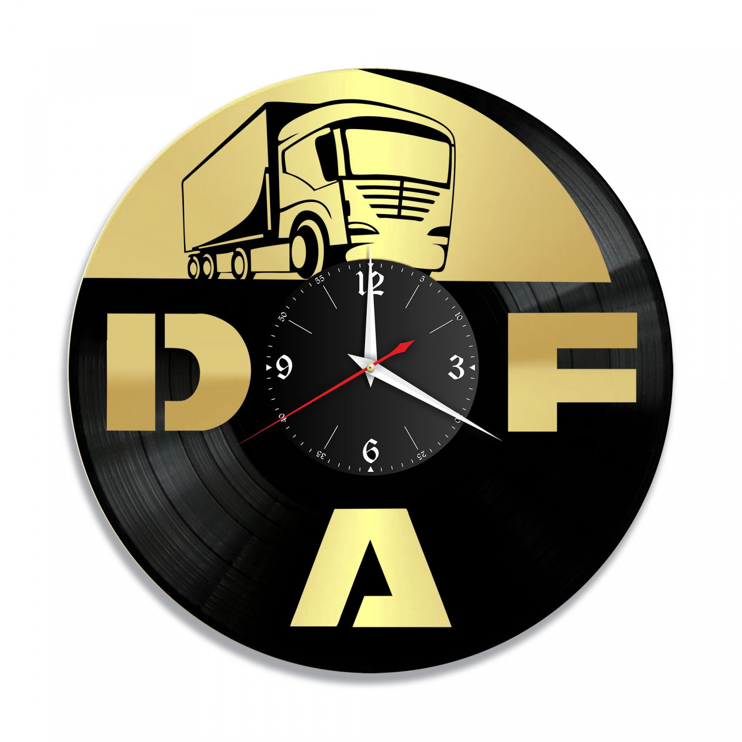 Часы настенные "DAF, золото" из винила, №1 VC-10410-1