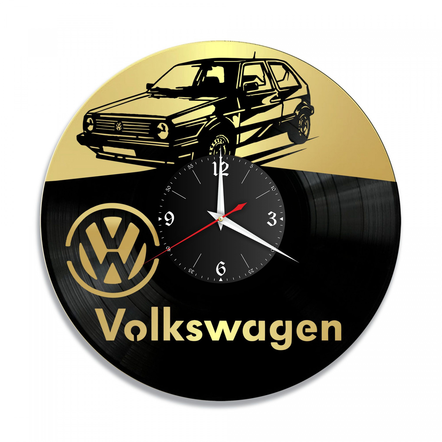 Часы настенные "Volkswagen, золото" из винила, №3 VC-10433-1