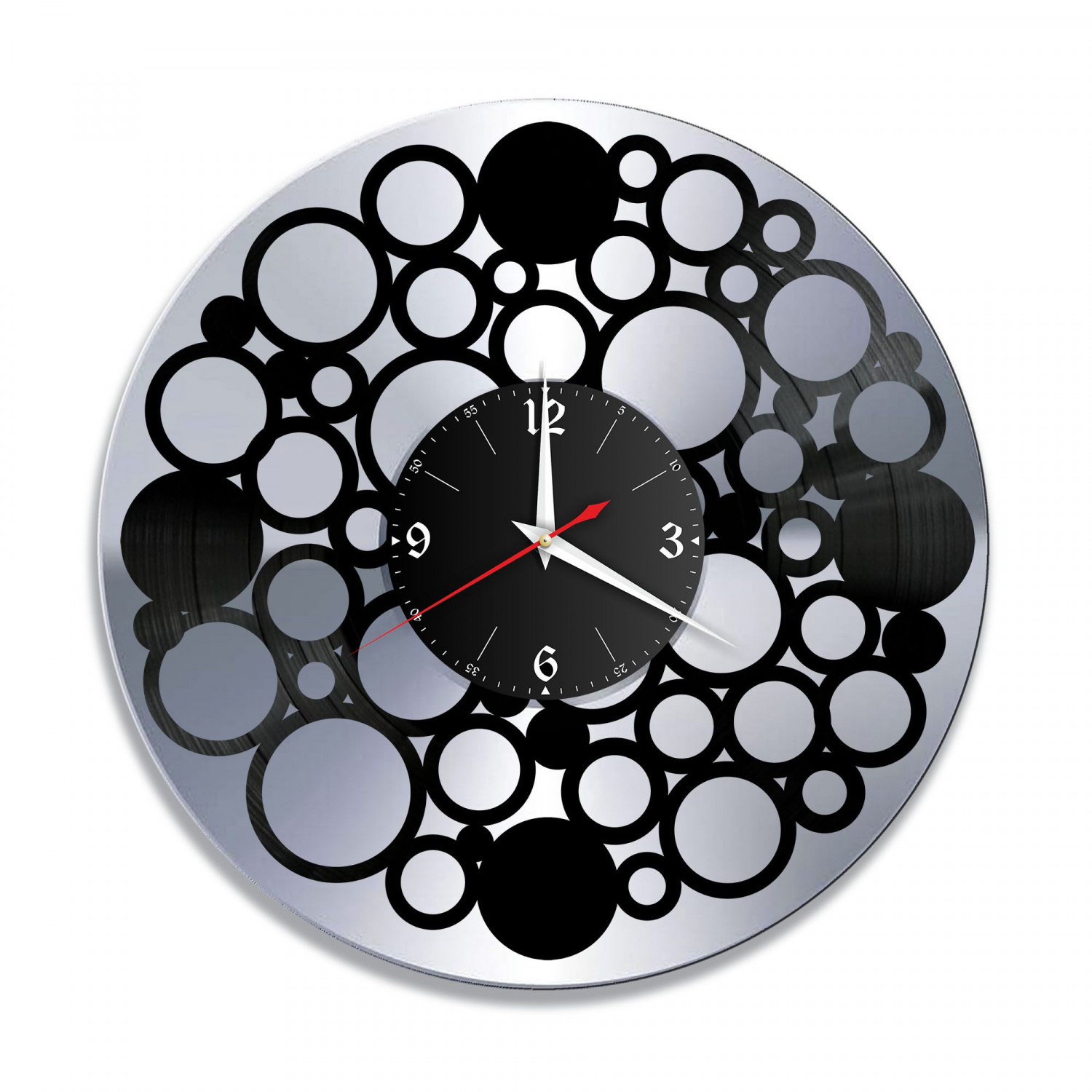 Часы настенные "Декор, серебро" из винила, №1 VC-10926-2
