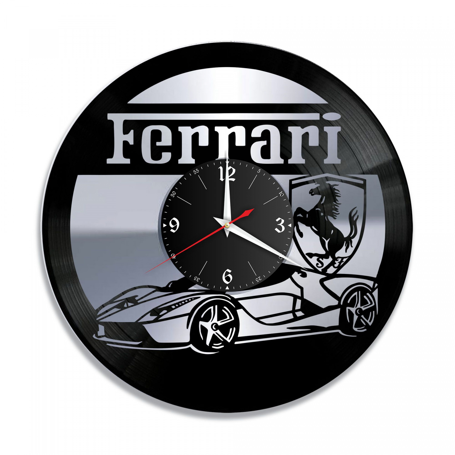 Часы настенные "Ferrari, серебро" из винила, №1 VC-10814-2