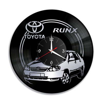 Часы настенные "Toyota RUNX, серебро" из винила, №4