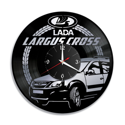 Часы настенные "Lada Largus Cross, серебро" из винила, №2