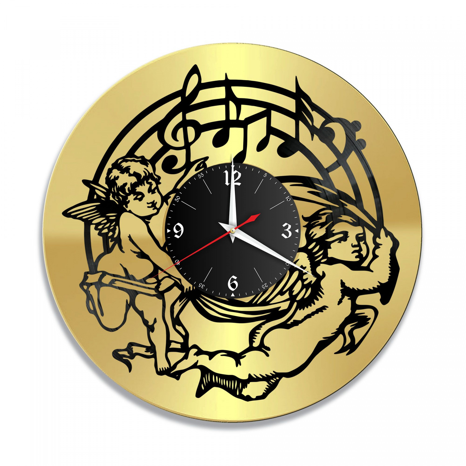 Часы настенные "Музыка, золото" из винила, №18 VC-10888-1