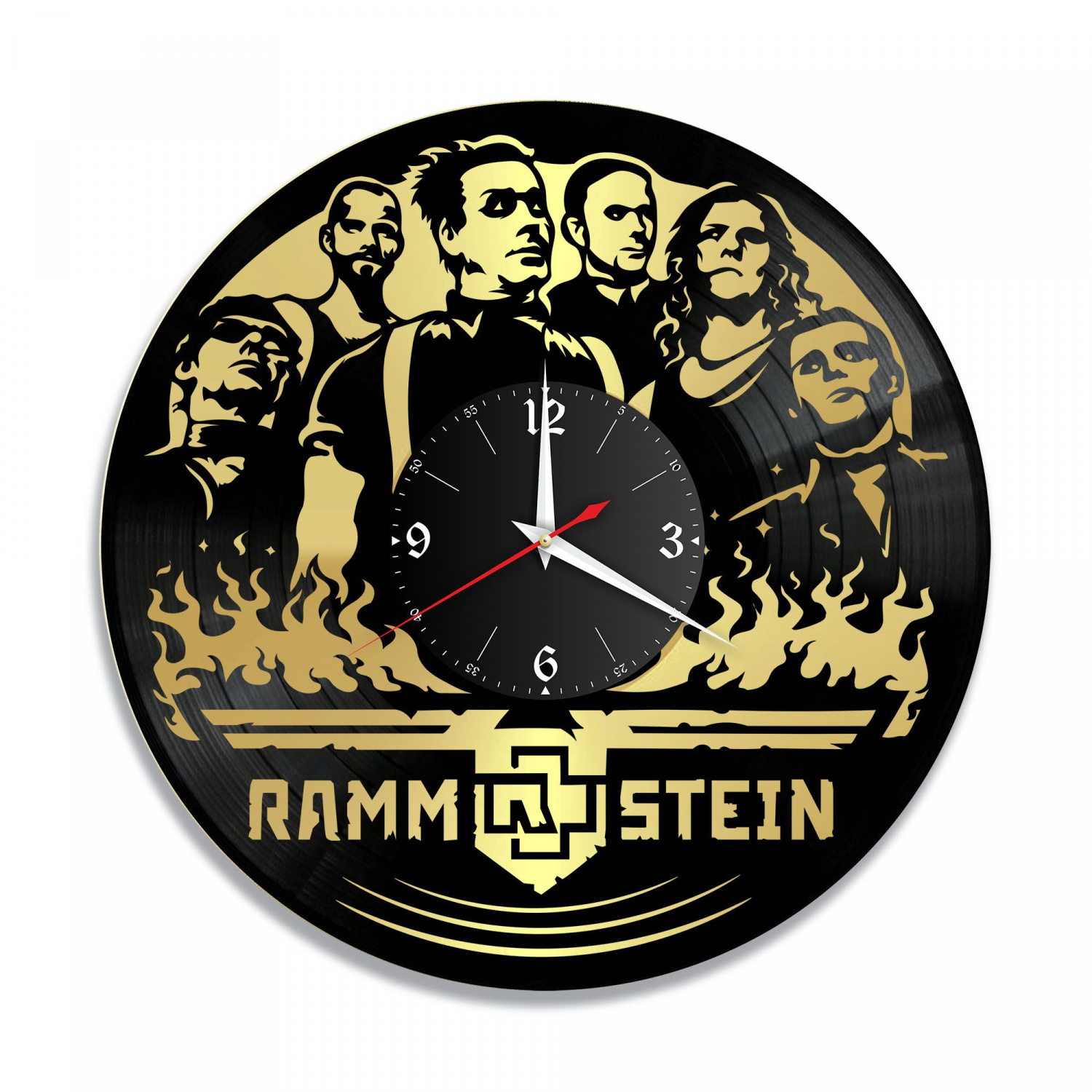 Часы настенные "группа Rammstein, золото" из винила, №2 VC-10146-1