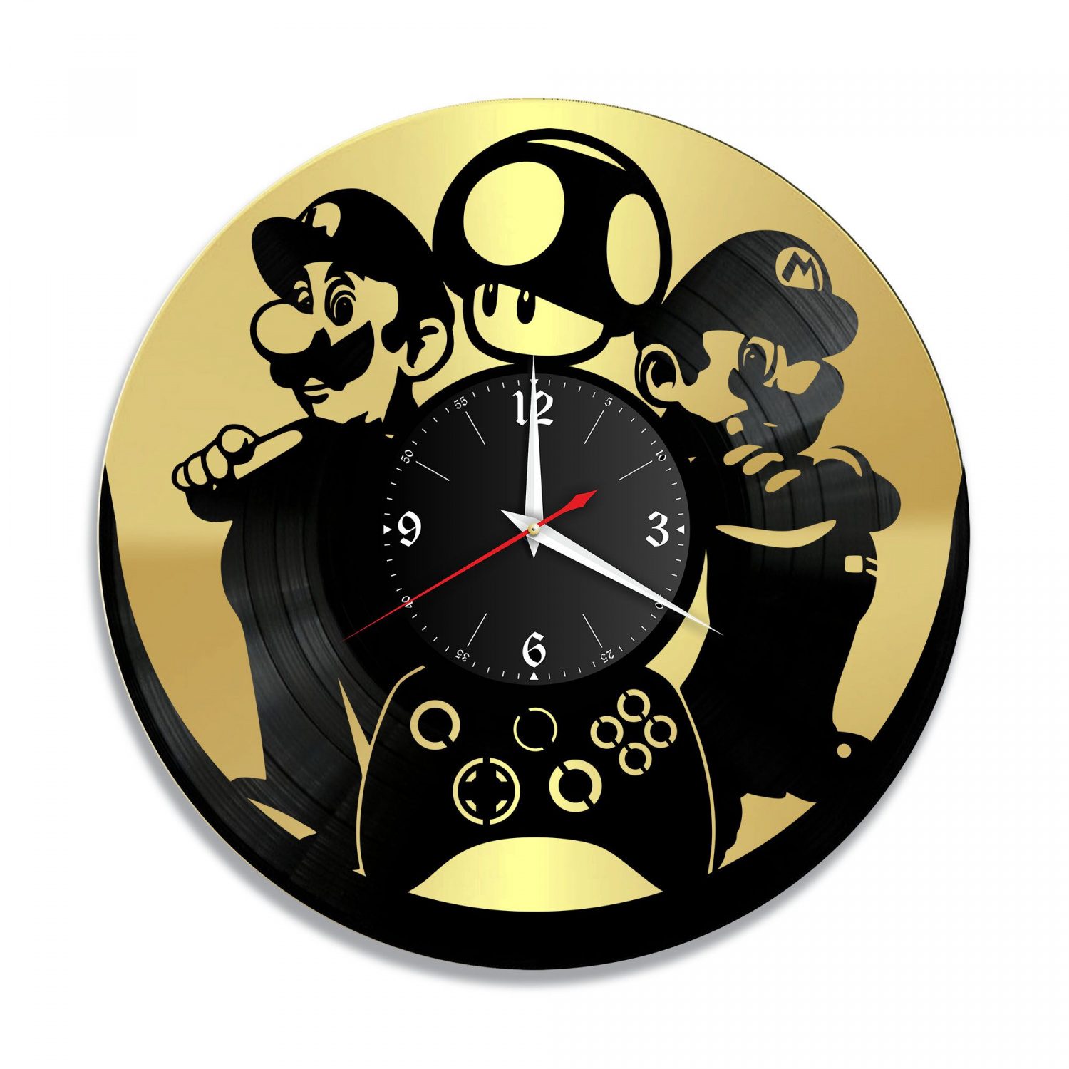Часы настенные "Супер Марио, золото" из винила, №2 VC-10572-1