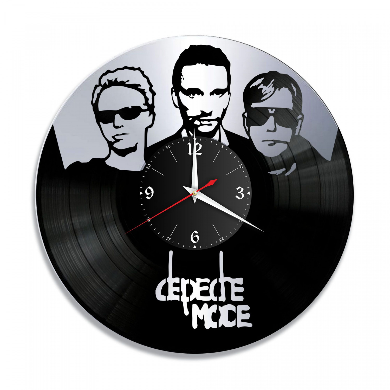 Часы настенные "группа Depeche Mode, серебро" из винила, №2 VC-10092-2