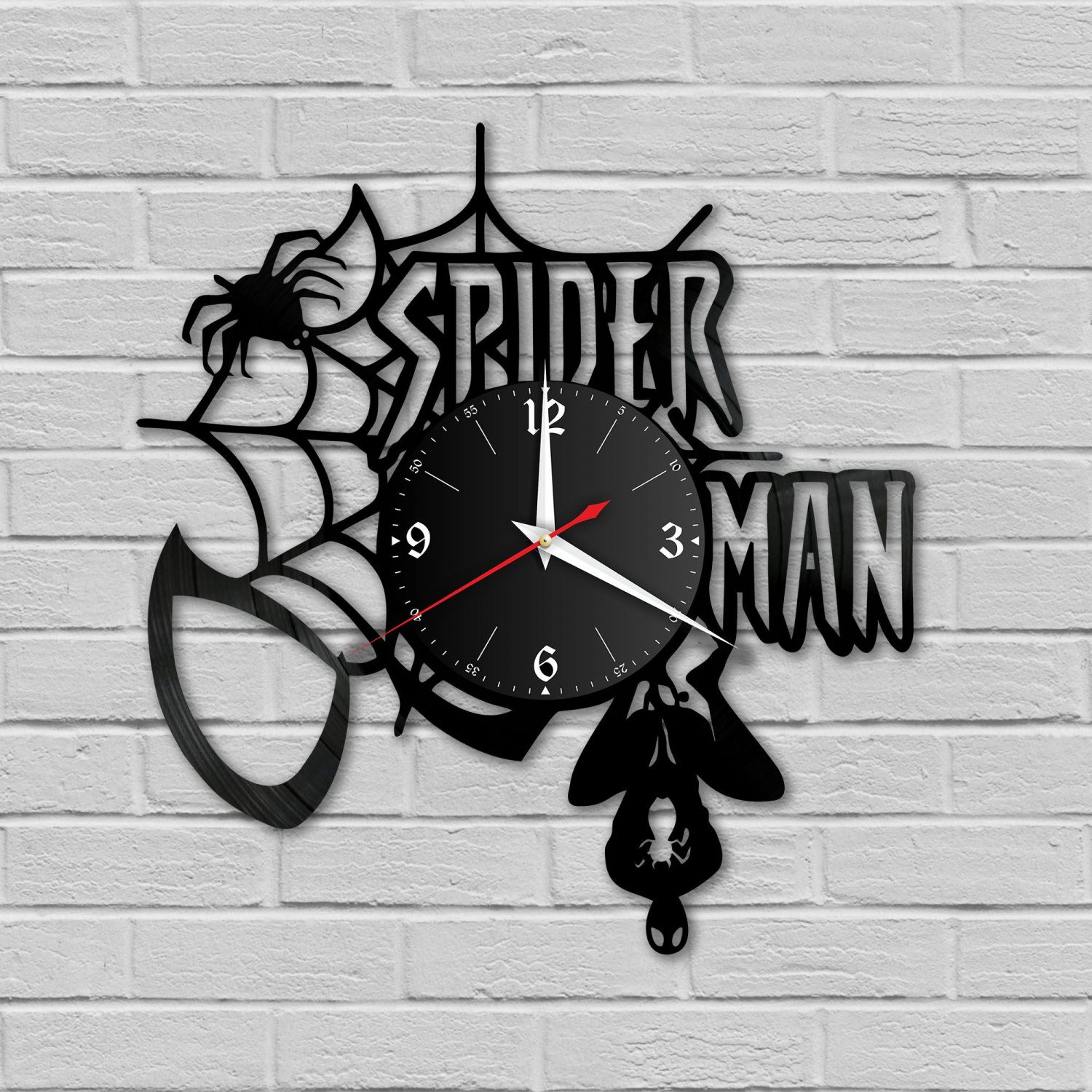 Часы настенные "Человек-паук (Spiderman)" из винила, №1 VC-10321
