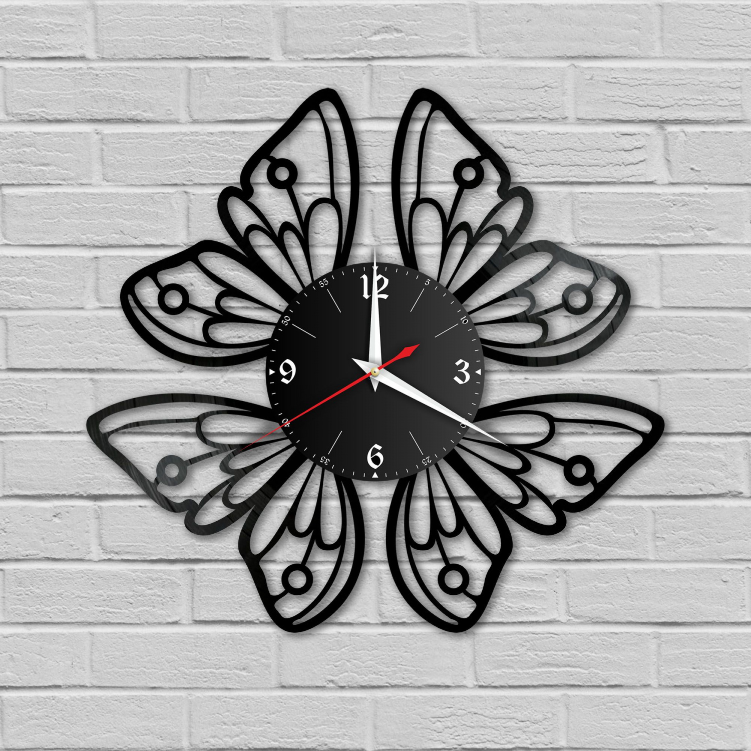 Часы настенные "Бабочки" из винила, №2 VC-10996