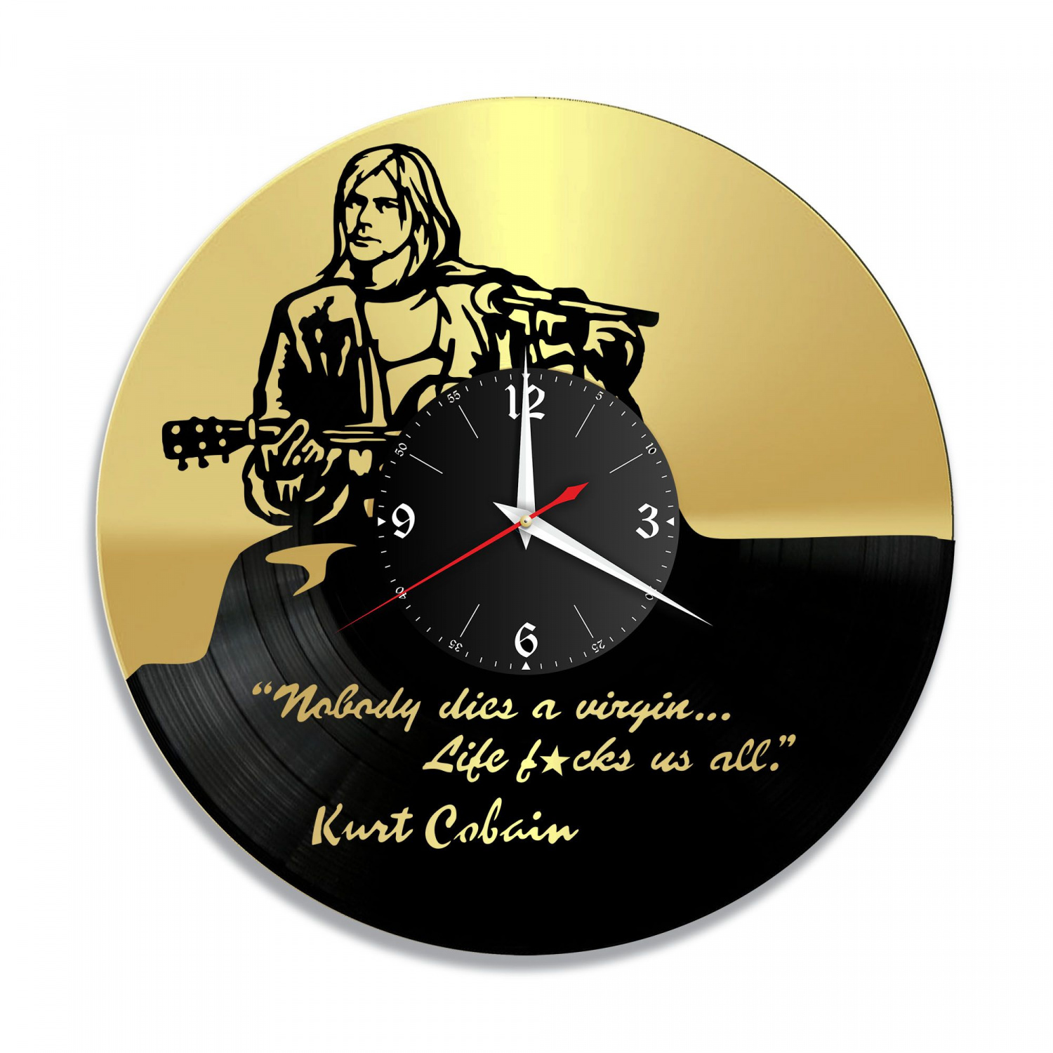 Часы настенные "группа Nirvana, золото" из винила, №5 VC-10131-1