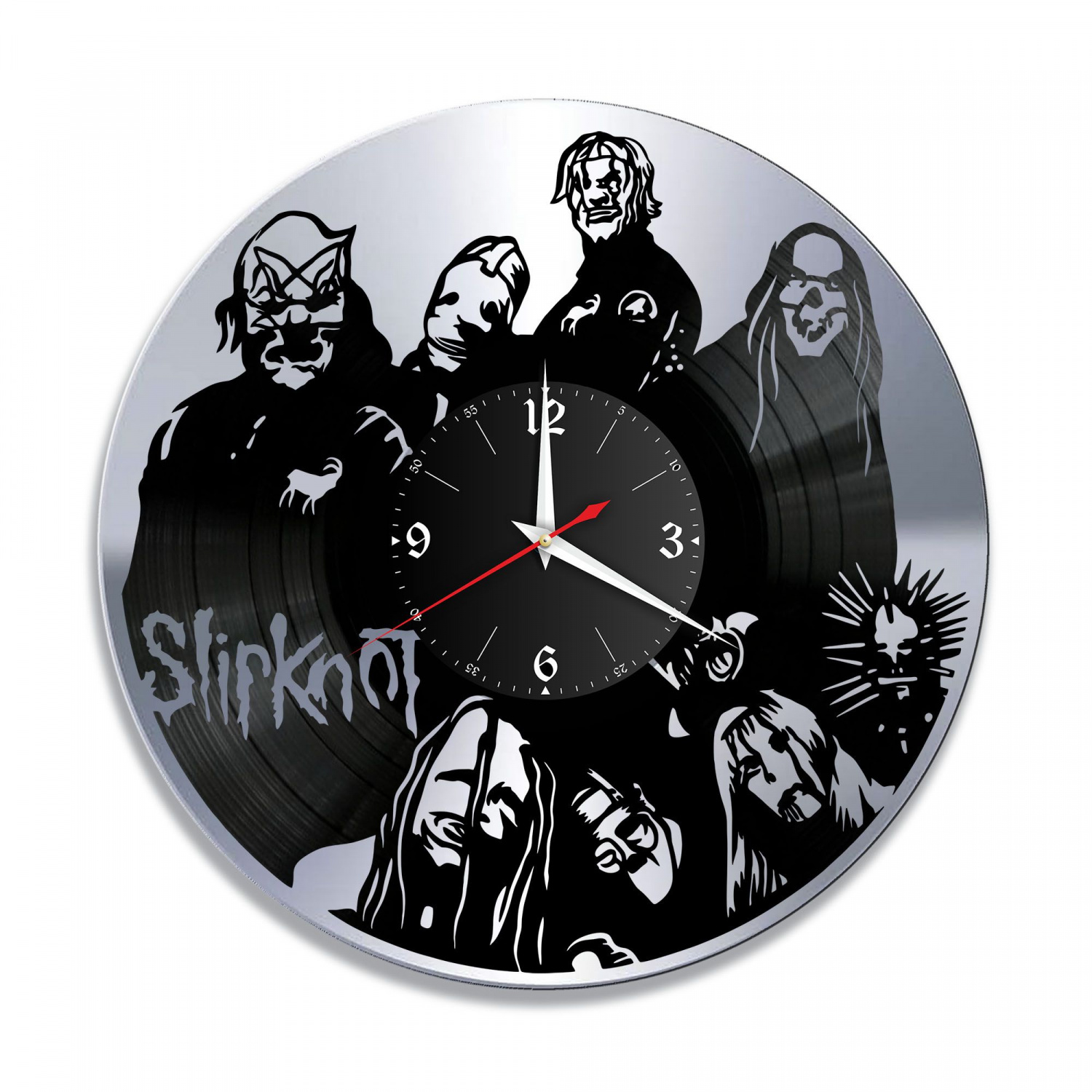Часы настенные "группа Slipknot, серебро" из винила, №5 VC-10166-2