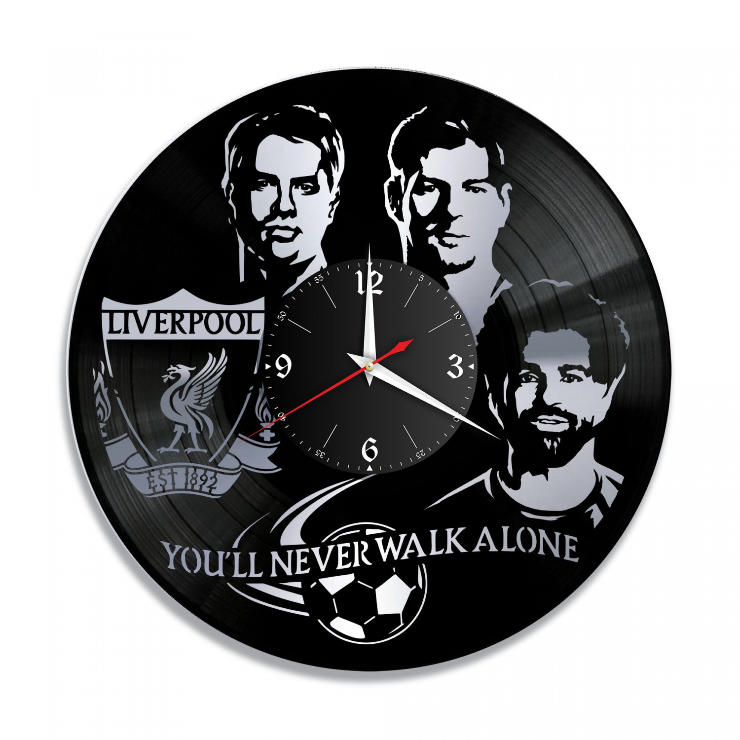 Часы настенные "Ливерпуль (Liverpool), серебро" из винила, №2 VC-10542-2
