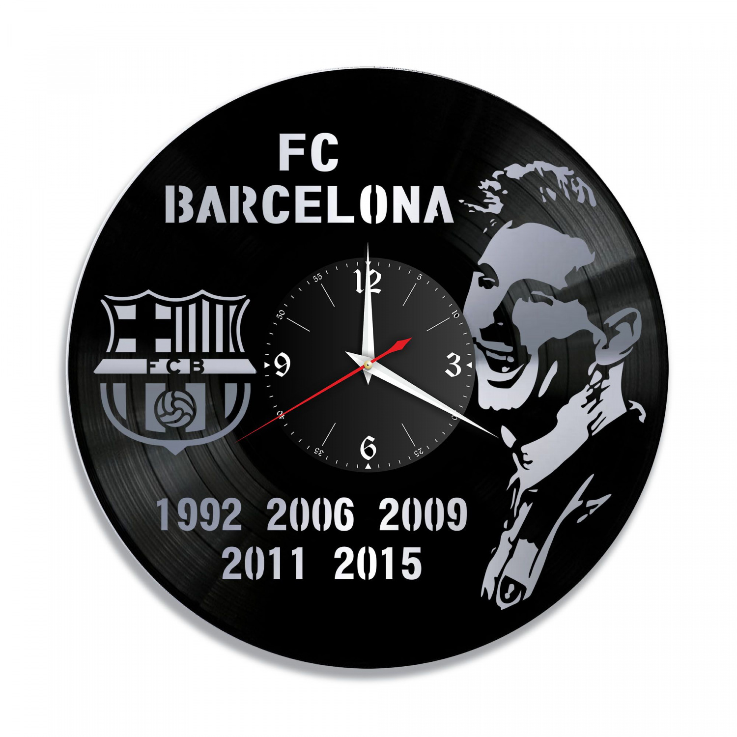 Часы настенные "Барселона, серебро" из винила, №1 VC-10536-2