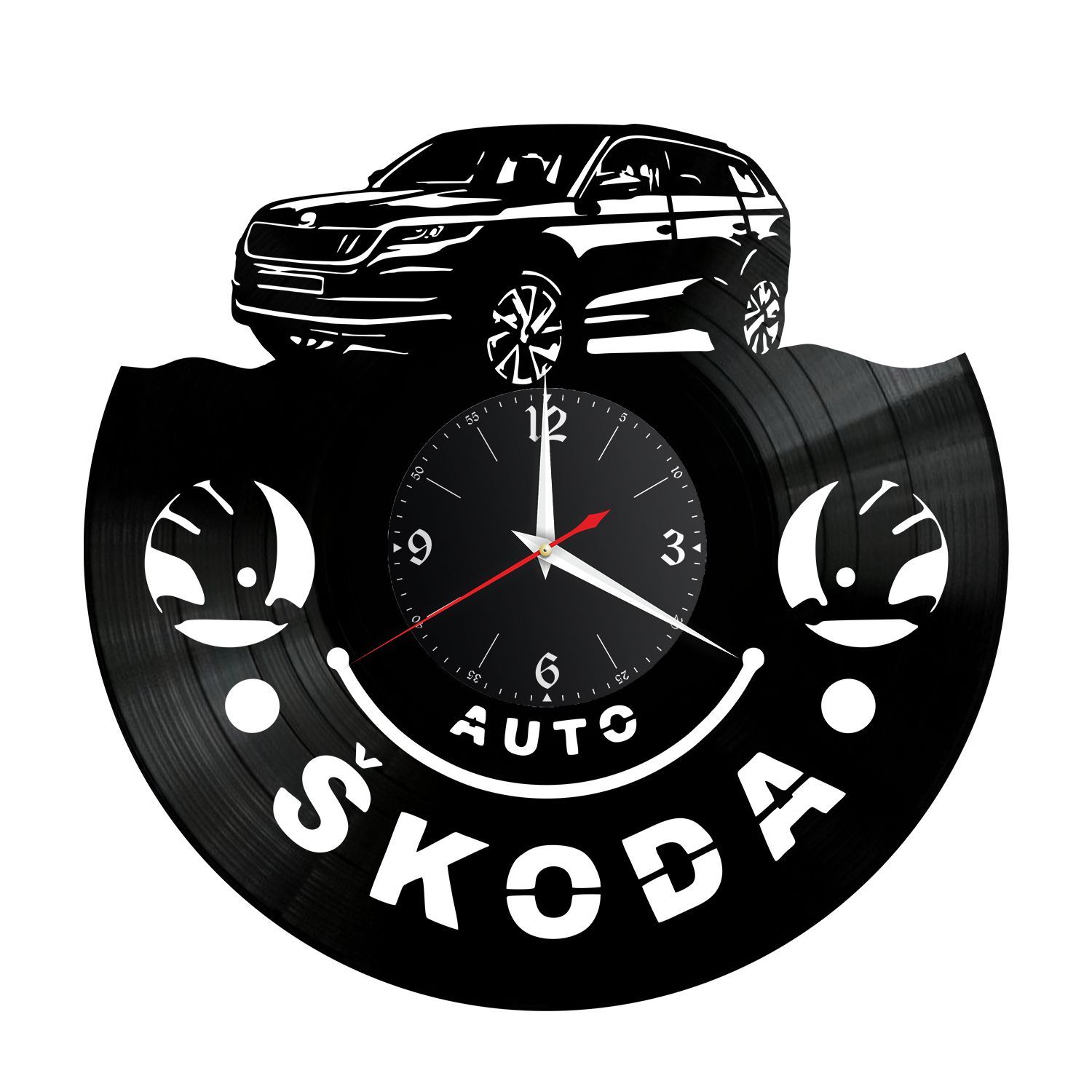 Часы настенные "Skoda Kodiaq" из винила, №2 VC-12252