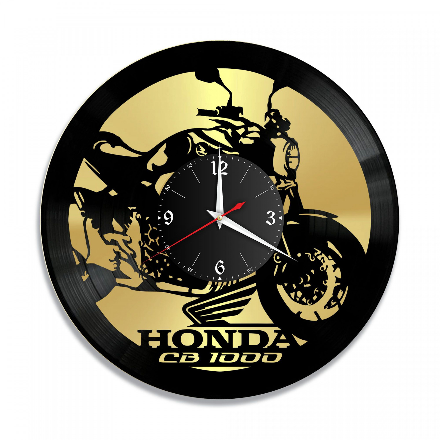 Часы настенные "Мото (Honda CB1000), золото" из винила, №12 VC-10440-1