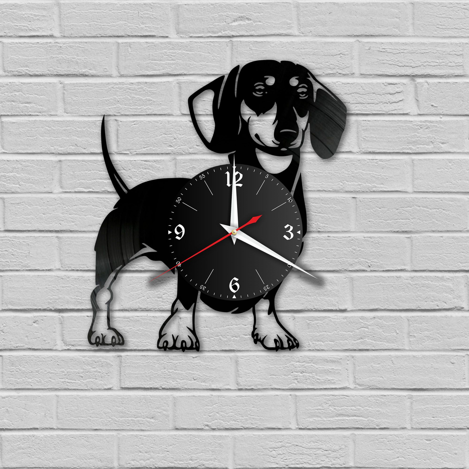 Часы настенные "Собака" из винила, №2 VC-10727