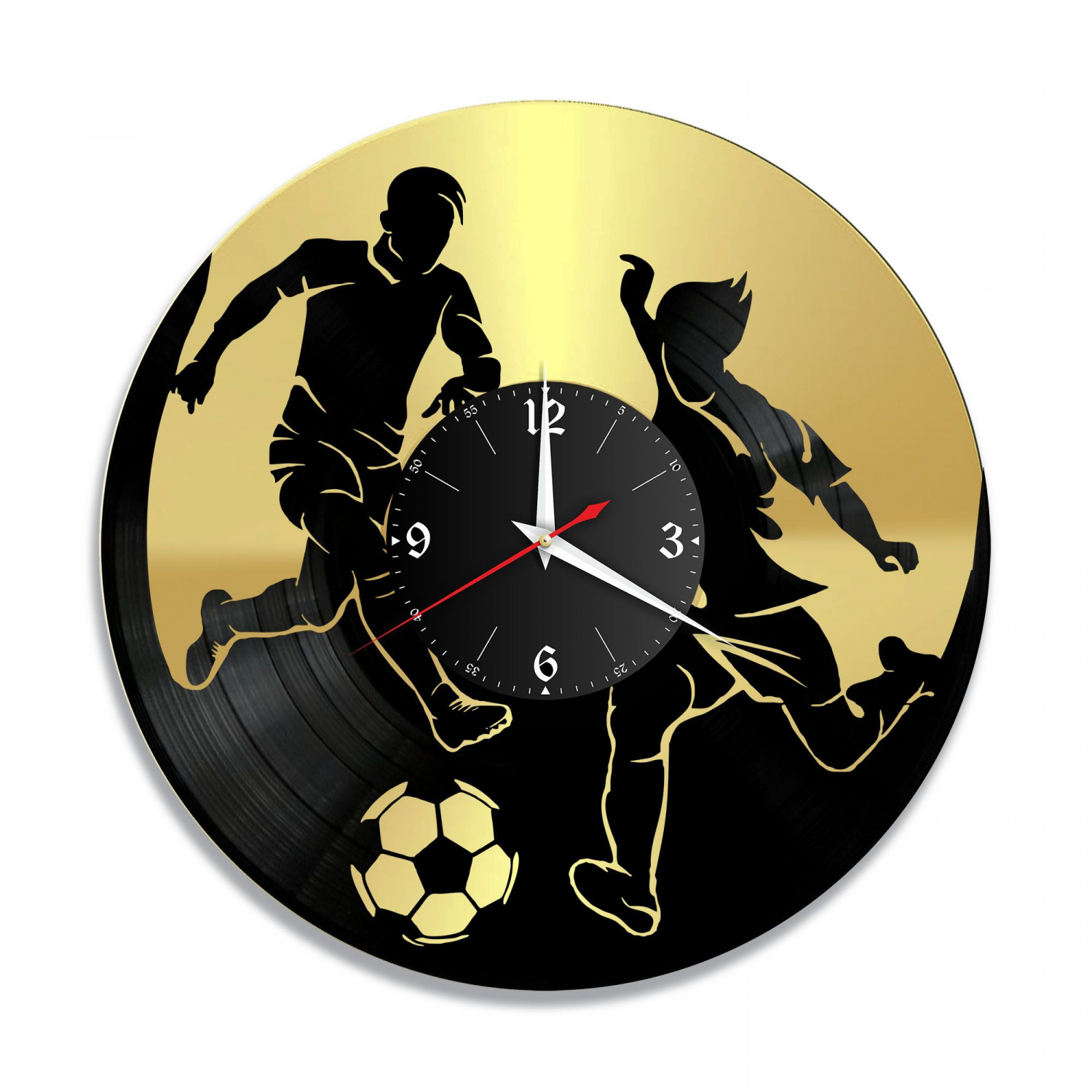 Часы настенные "Футбол, золото" из винила, №1 VC-10527-1