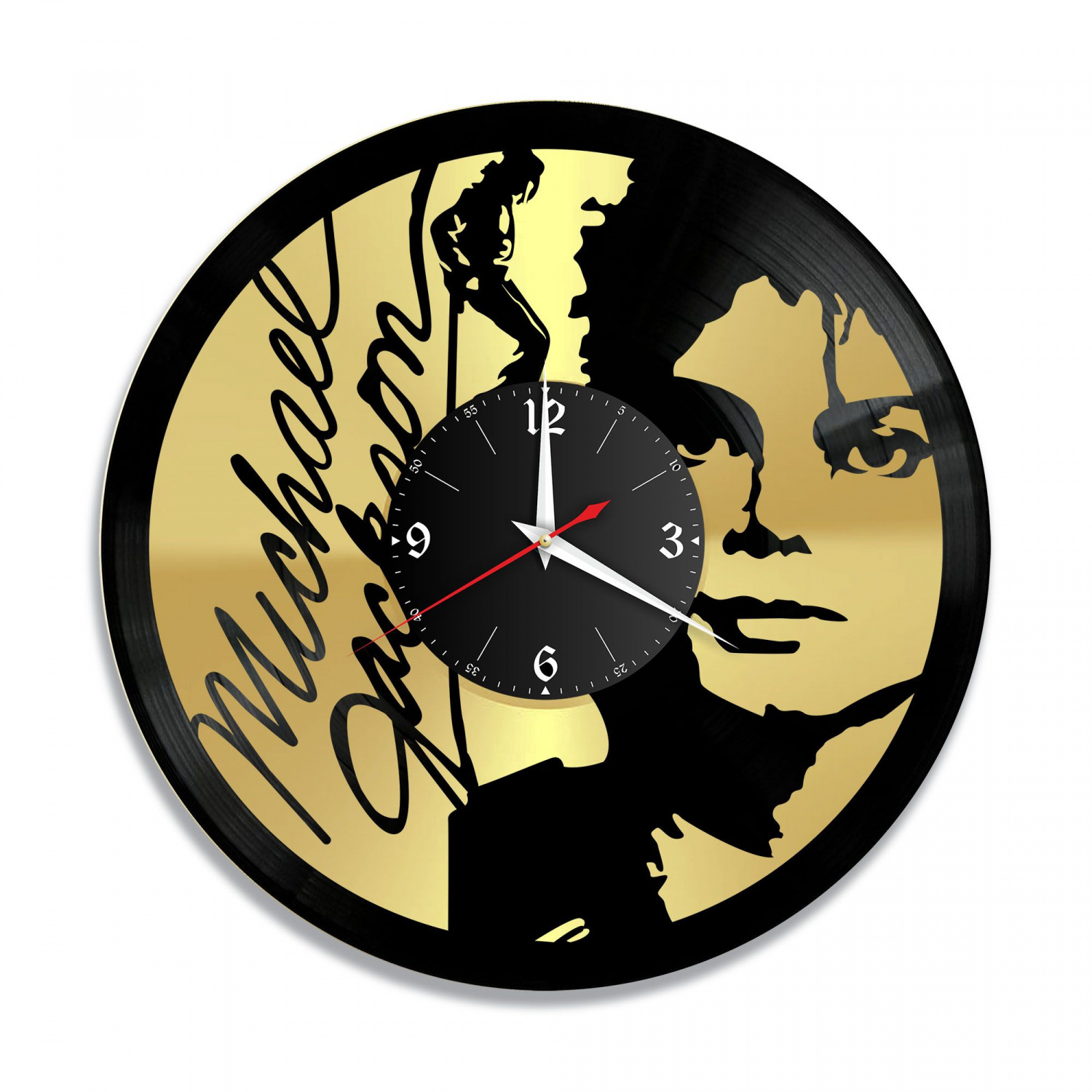Часы настенные "Майкл Джексон, золото" из винила, №5 VC-10238-1