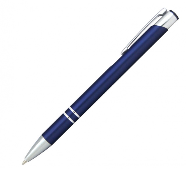 Ручка металлическая с гравировкой, синяя RED-889703