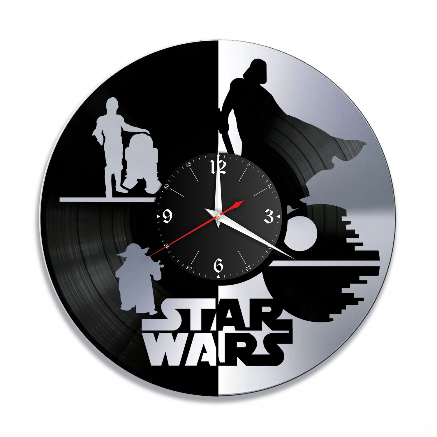 Часы настенные "Звездные Войны (Star Wars), серебро" из винила, №1 VC-10324-2