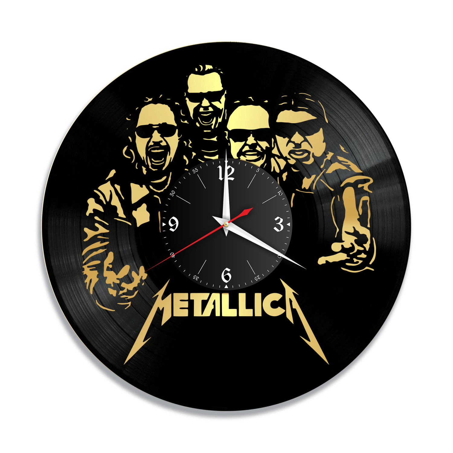 Часы настенные "Metallica, золото" из винила, №6 VC-12098-1