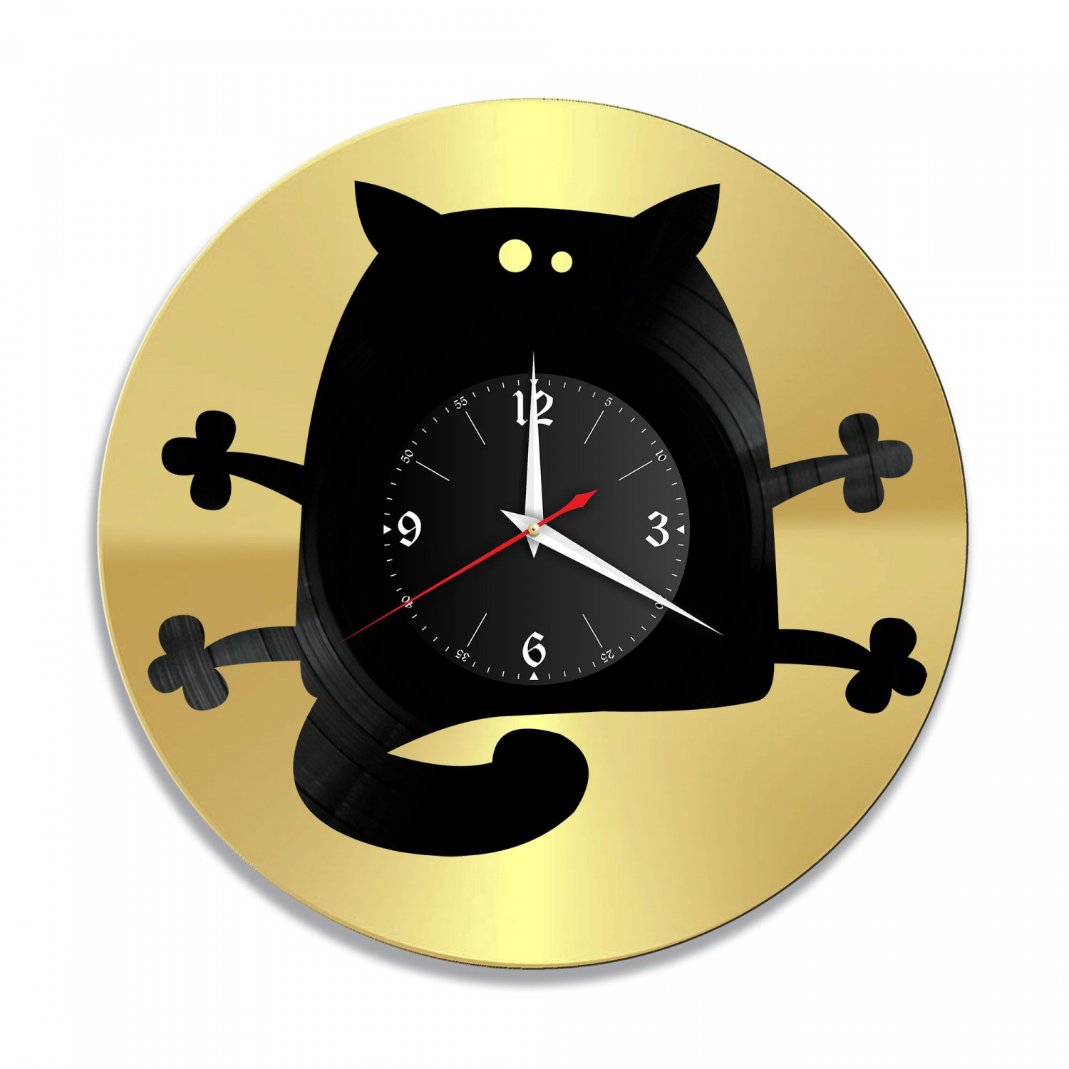 Часы настенные "Коты, золото" из винила, №7 VC-10938-1
