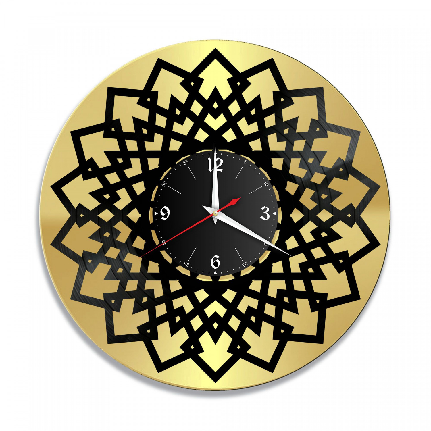 Часы настенные "Геометрия, золото" из винила, №1 VC-12020-1