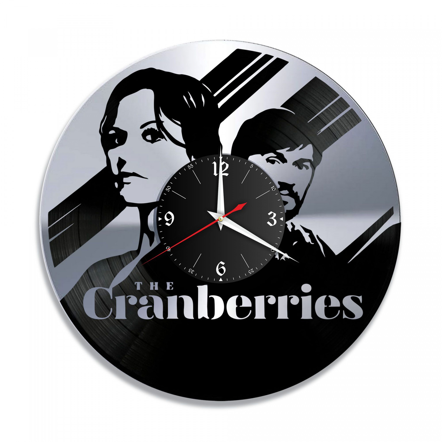 Часы настенные "группа The Cranberries, серебро" из винила, №1 VC-10169-2