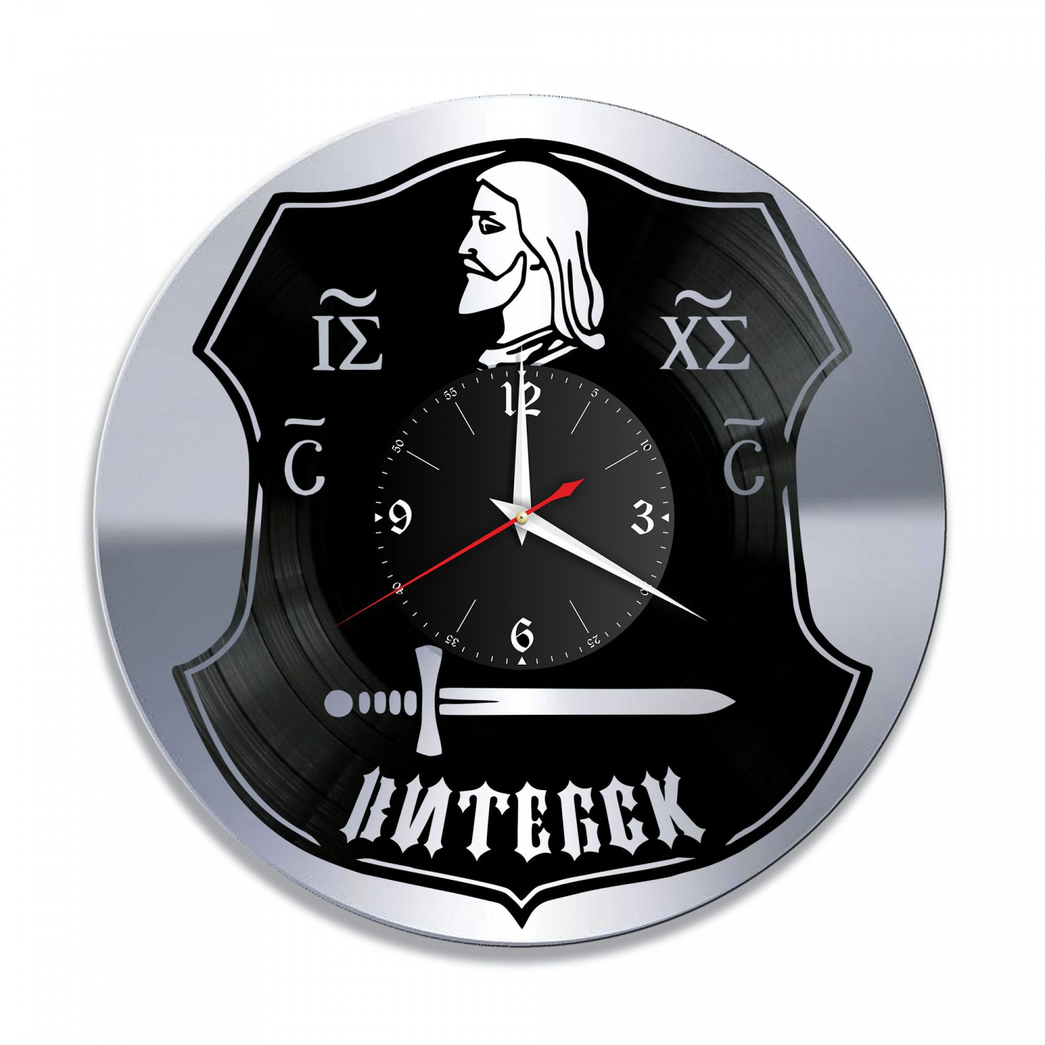 Часы настенные "город Витебск, серебро" из винила, №1 VC-10458-2