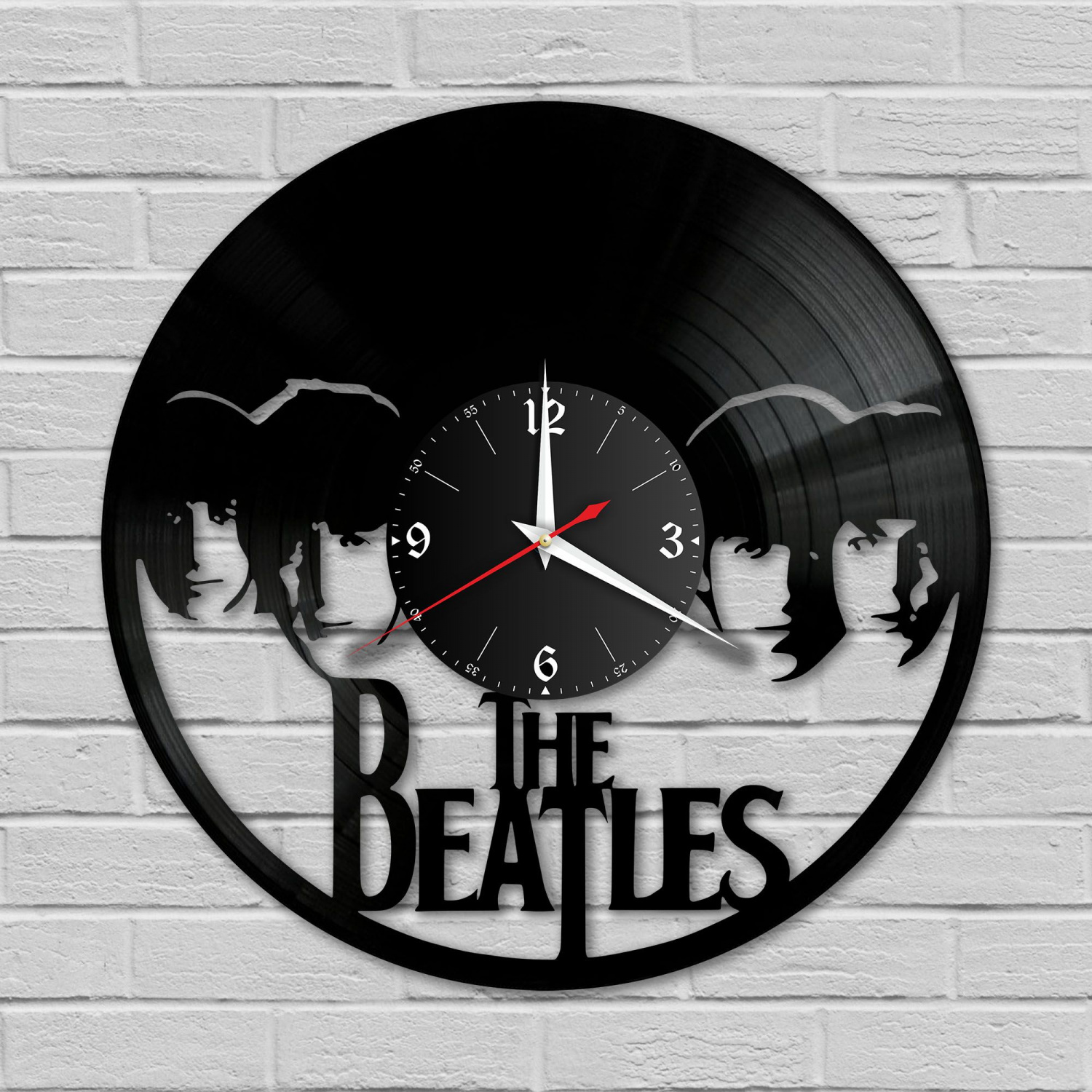 Часы настенные "группа Битлз (The Beatles)" из винила, №6 VC-10184
