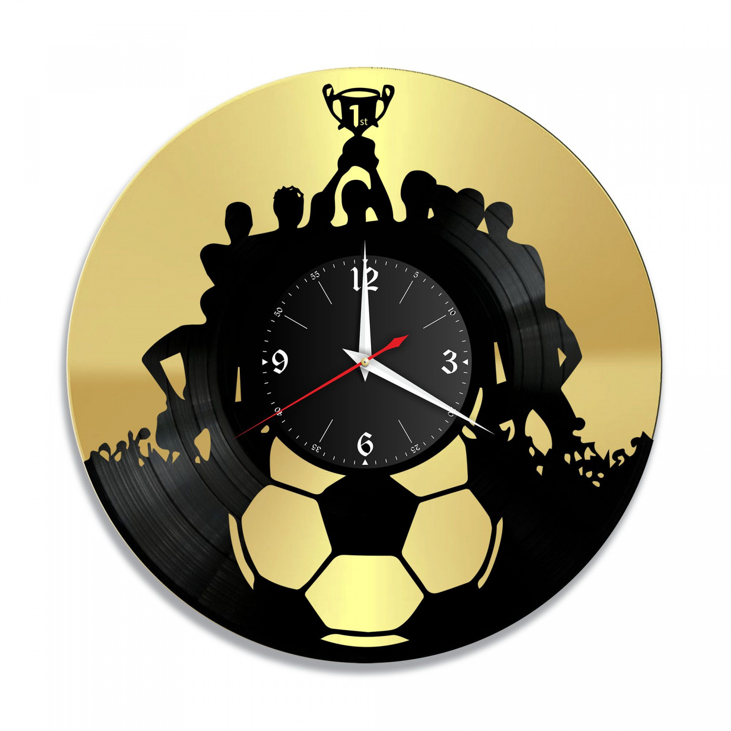 Часы настенные "Футбол, золото" из винила, №4 VC-10530-1