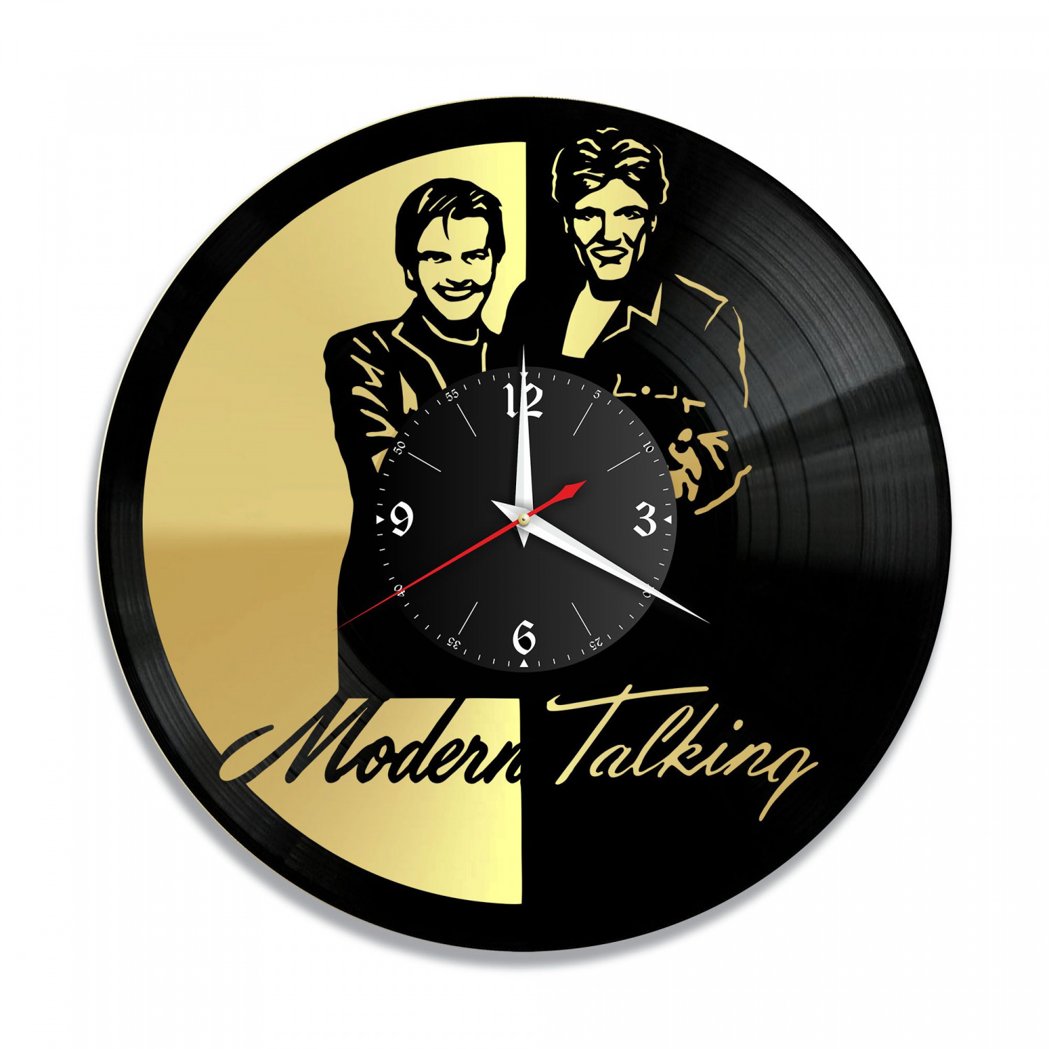 Часы настенные "группа Modern Talking, золото" из винила, №1 VC-10221-1
