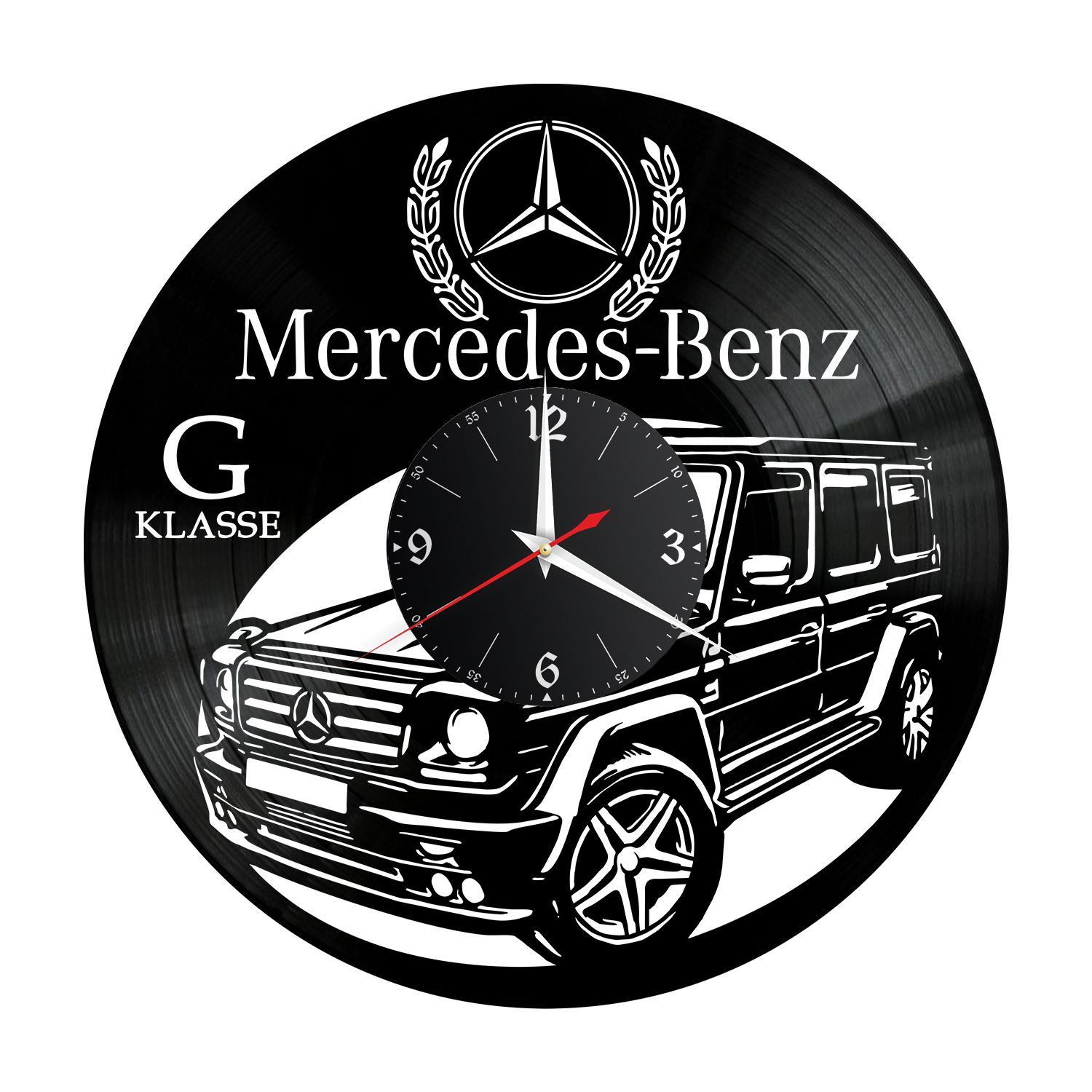 Часы настенные "Гелик (Mercedes G-Class)" из винила, №8 VC-12214