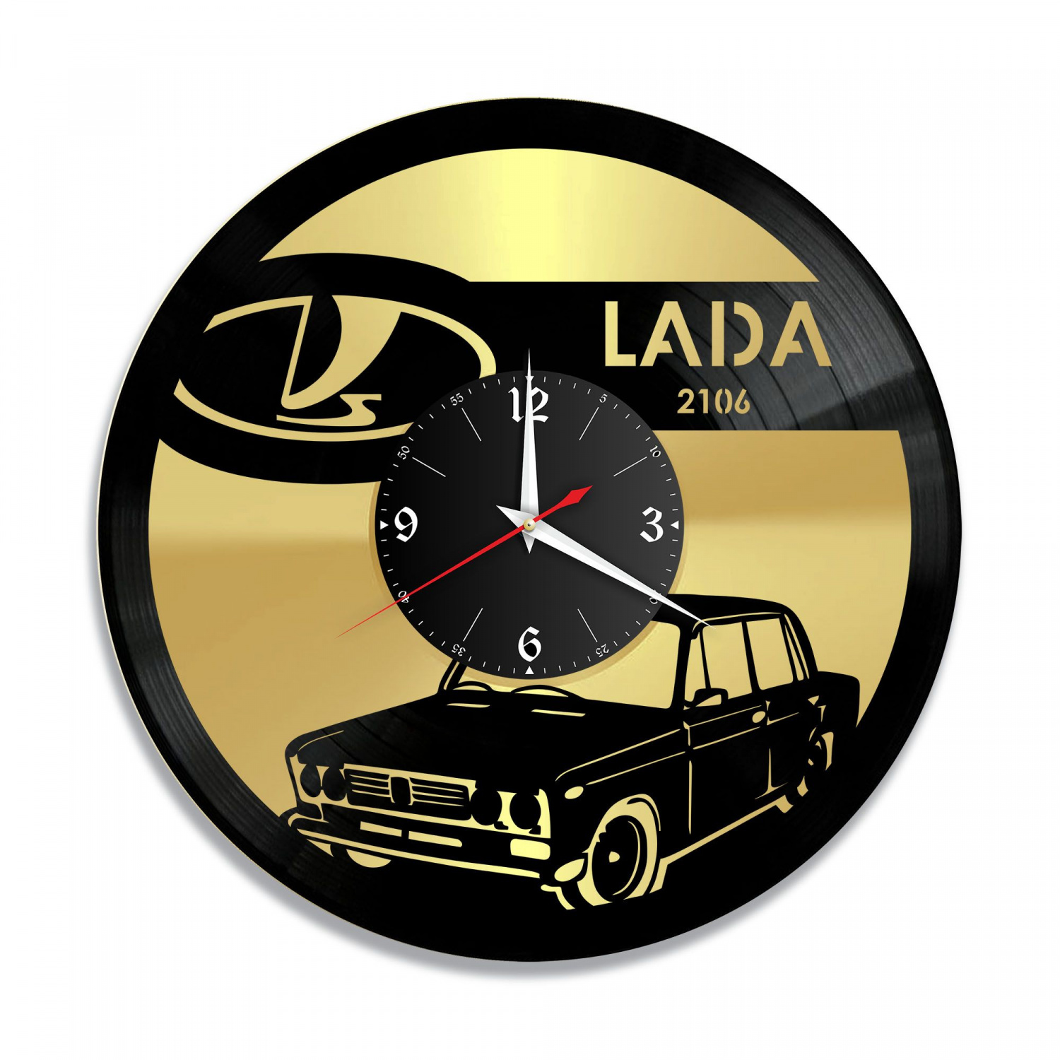 Часы настенные "Lada, золото" из винила, №1 VC-10417-1
