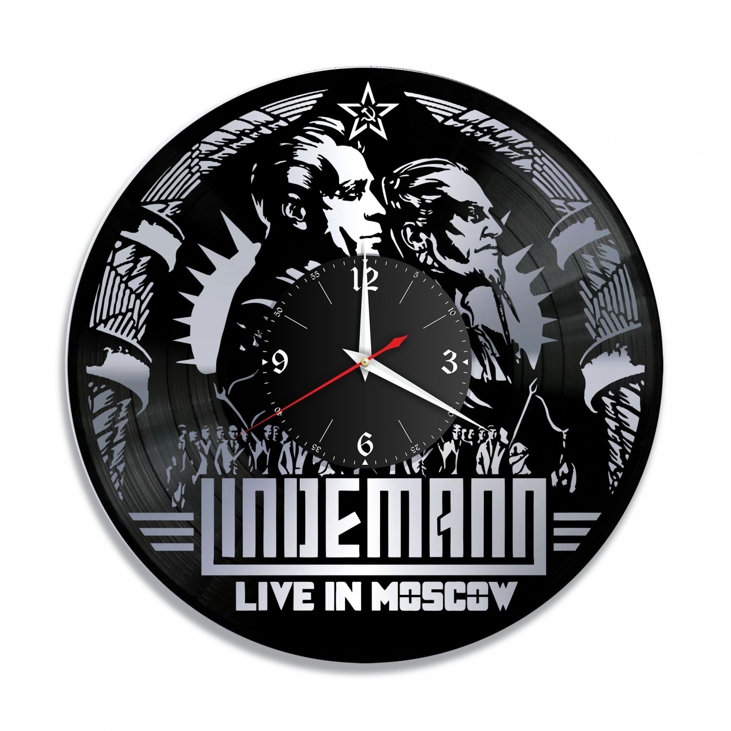 Часы настенные "Lindemann, серебро" из винила, №1 VC-10818-2