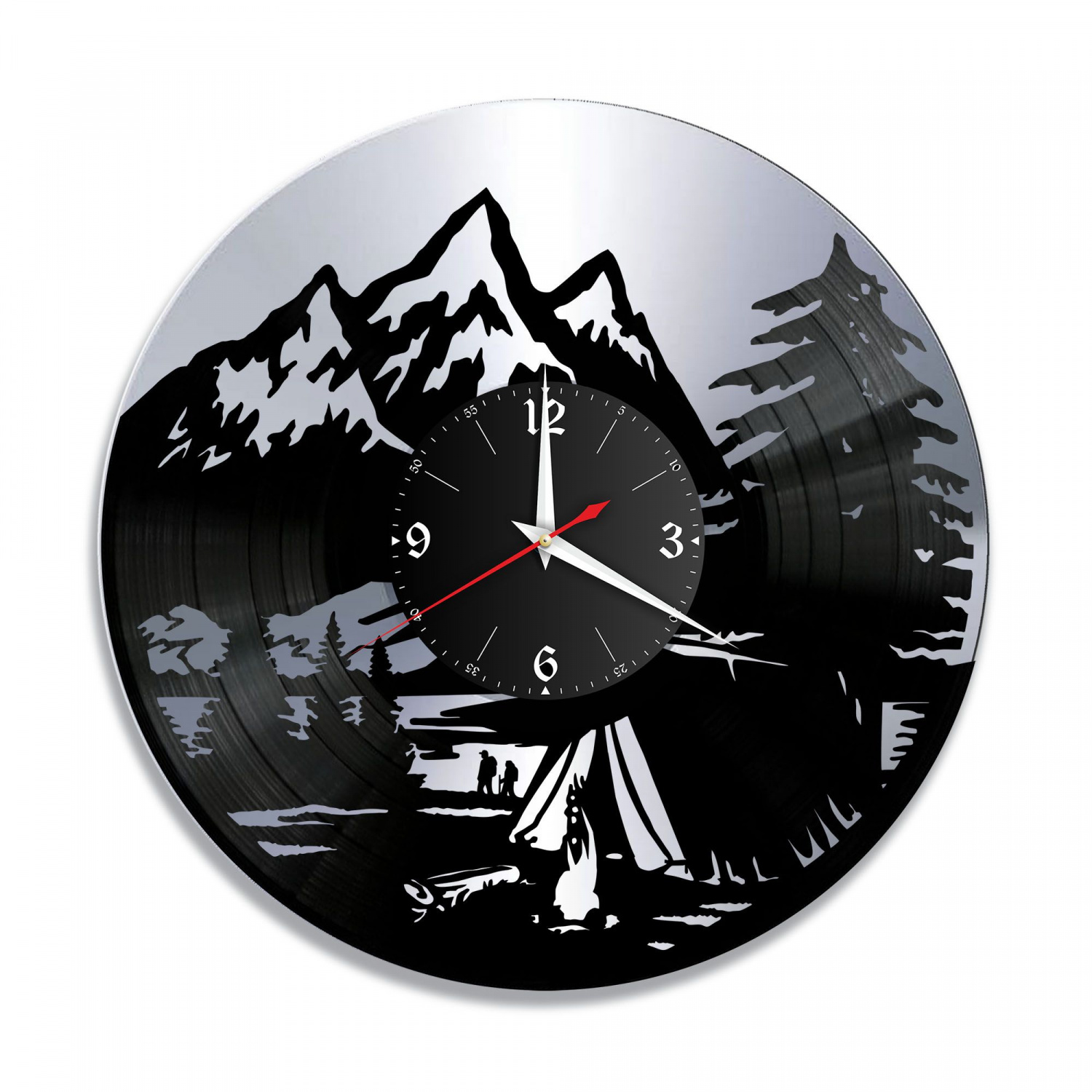 Часы настенные "Альпинизм, серебро" из винила, №3 VC-10512-2