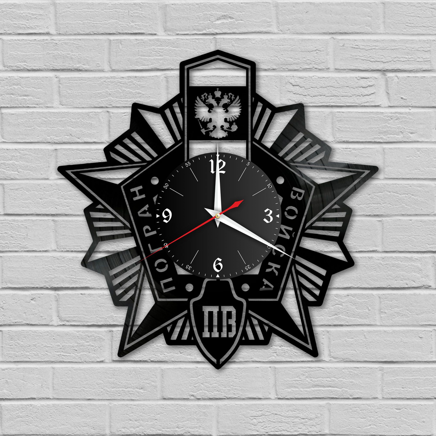 Часы настенные "Погранвойска" из винила, №2 VC-10585