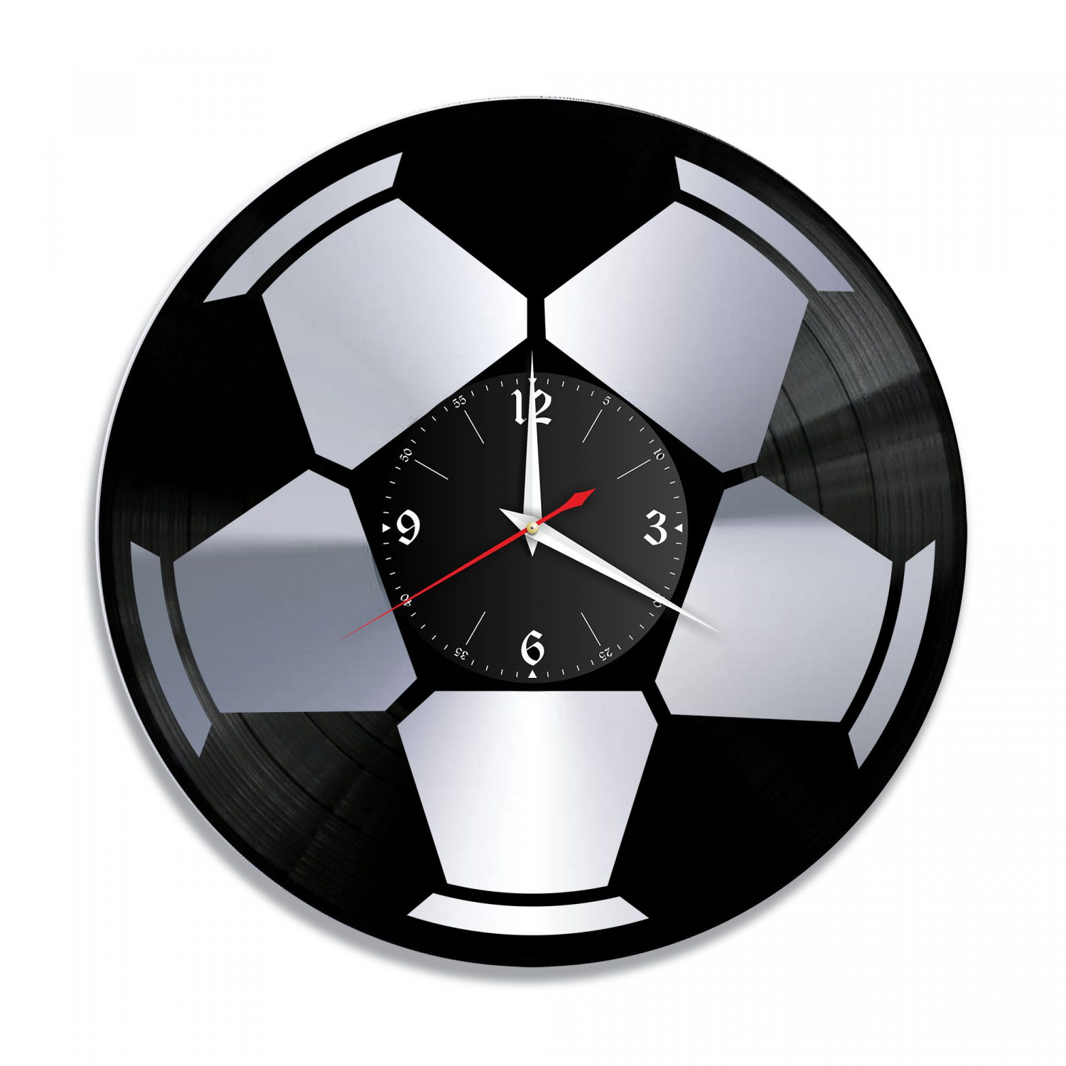 Часы настенные "Футбол, серебро" из винила, №3 VC-10529-2