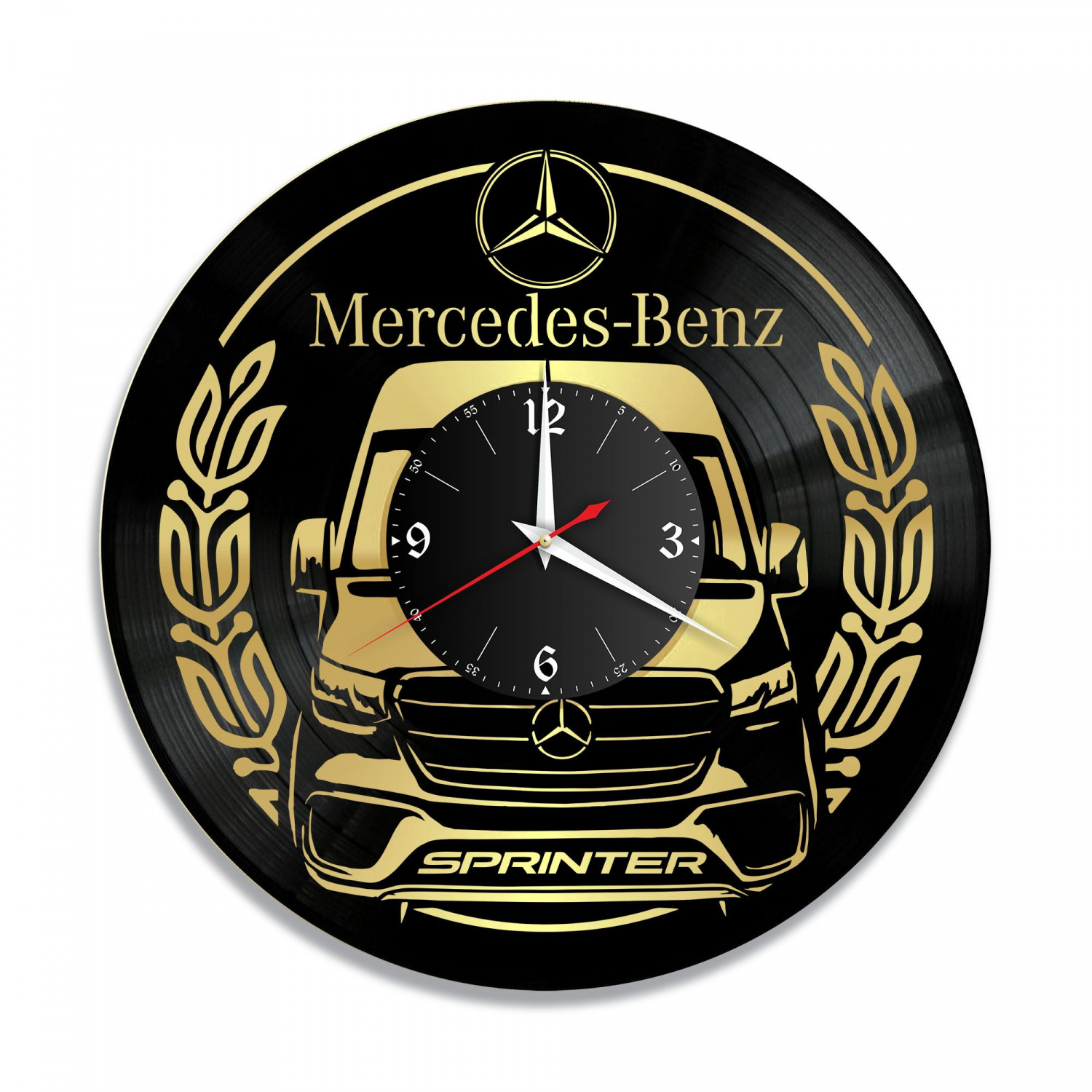 Часы настенные "Mercedes Sprinter, золото" из винила, №3 VC-10423-1