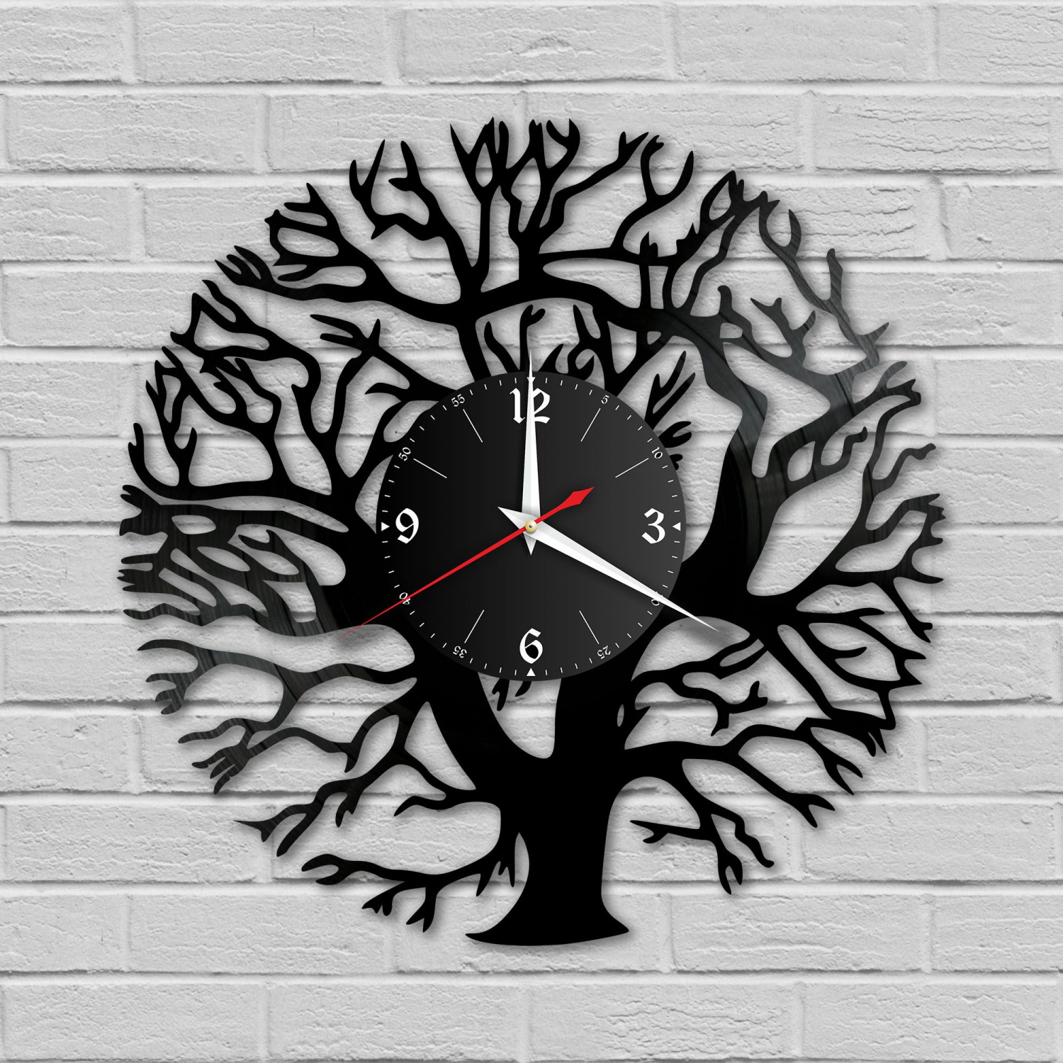 Часы настенные "Дерево Жизни" из винила, №2 VC-11001