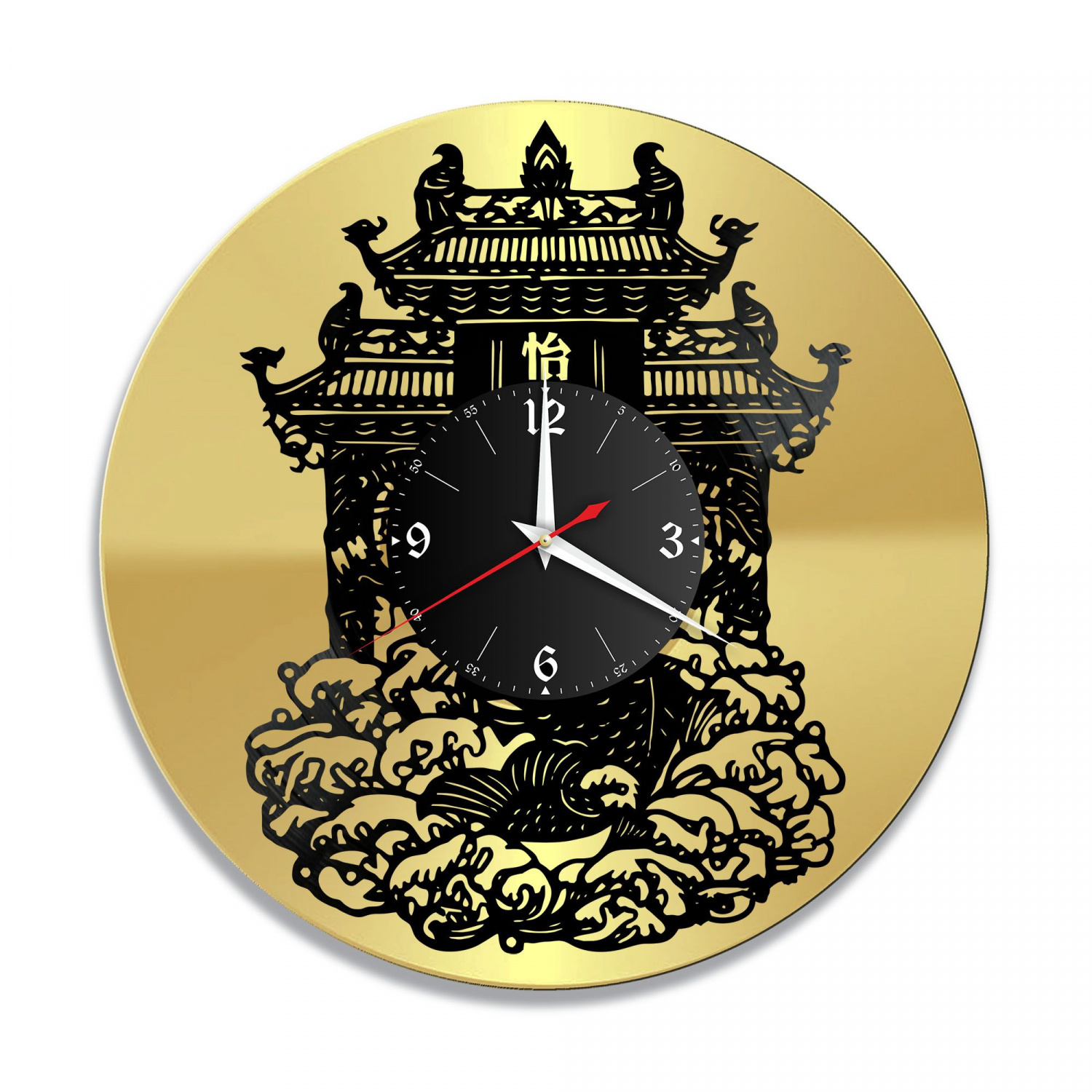 Часы настенные "Китай, золото" из винила, №1 VC-10475-1
