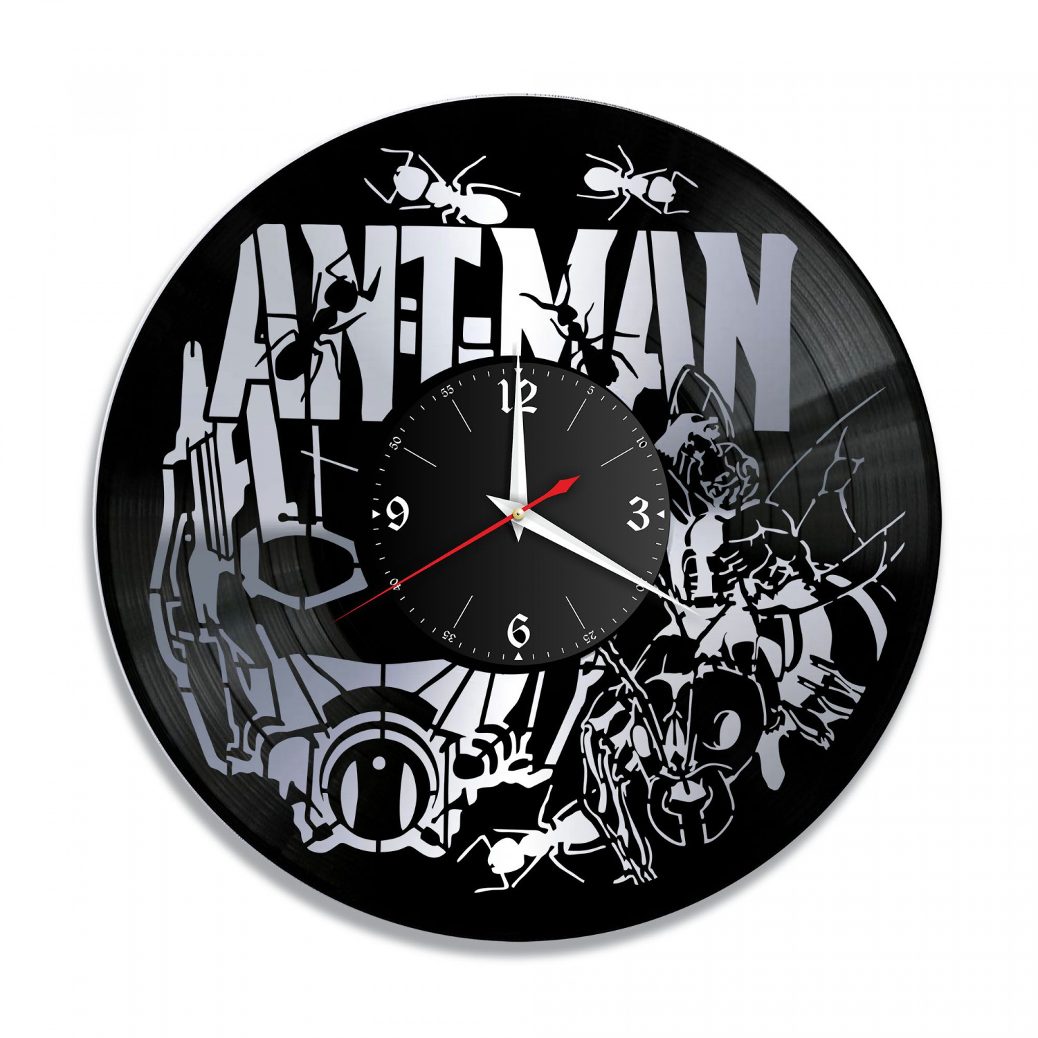 Часы настенные "Человек-муравей, серебро" из винила, №1 VC-12060-2